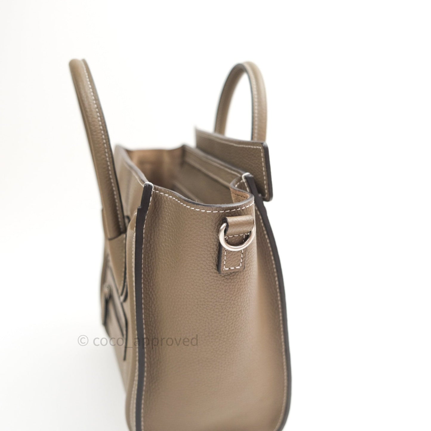 Celine Nano Luggage in Souris Drummed Calfskin
