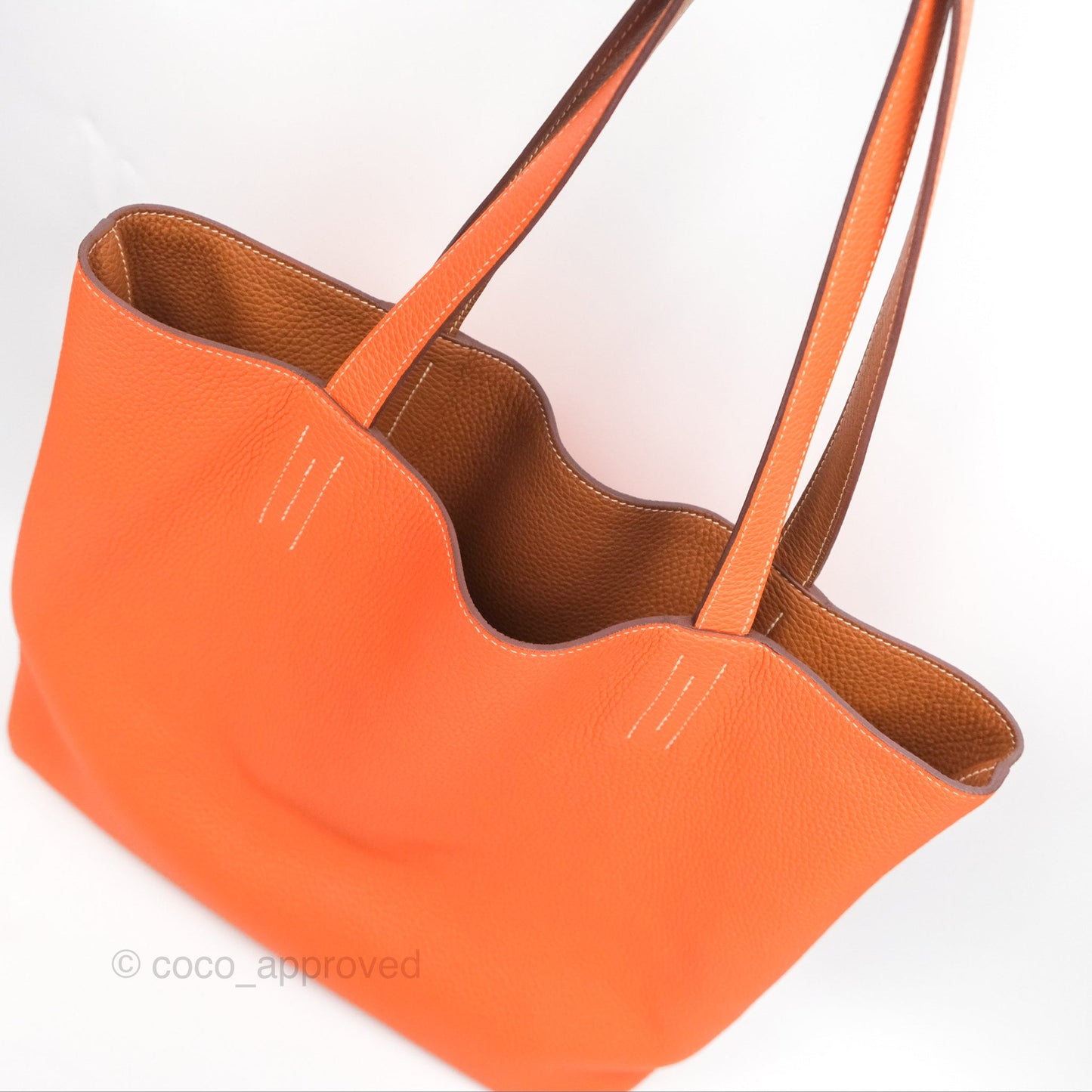 Hermès Double Sens Tote 36 Gold/ Orange Clemence