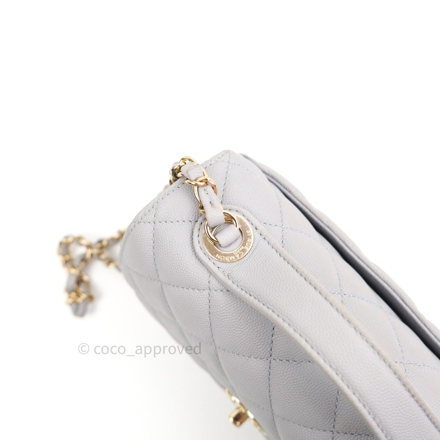 Chanel Quilted Medium Business Affinity Flap Grey Caviar Light Gold Hardware