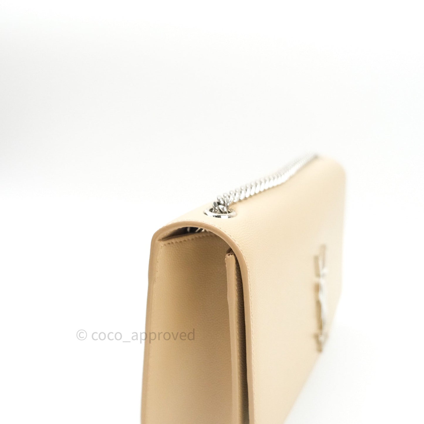 Saint Laurent Calfskin Medium Classic Monogram Kate Beige