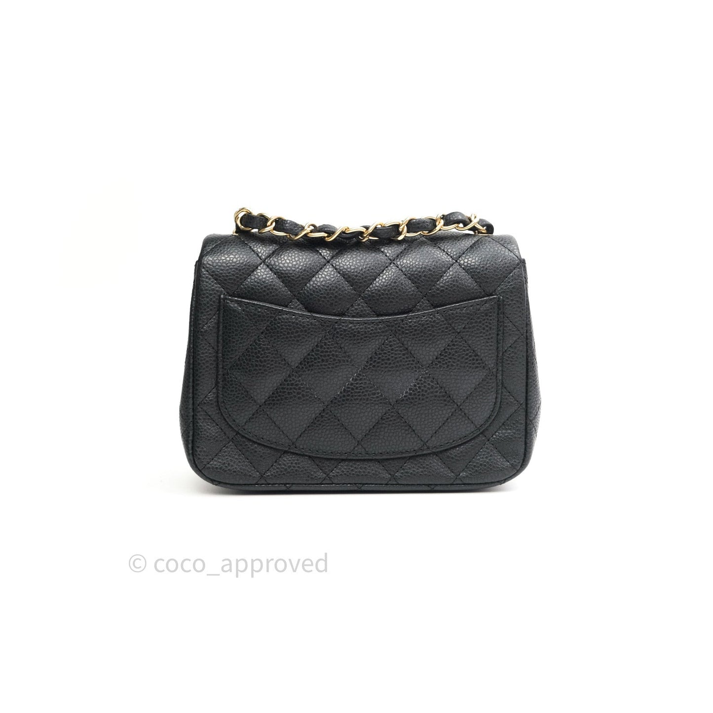 Chanel Mini Square Dark Gray Caviar Gold Hardware