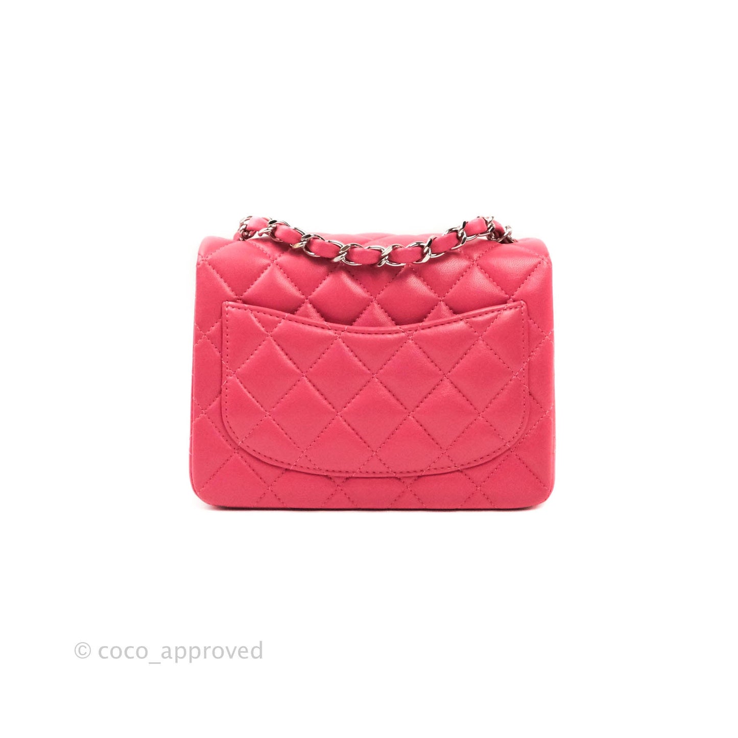 Chanel Mini Square Pink Lambskin Silver Hardware