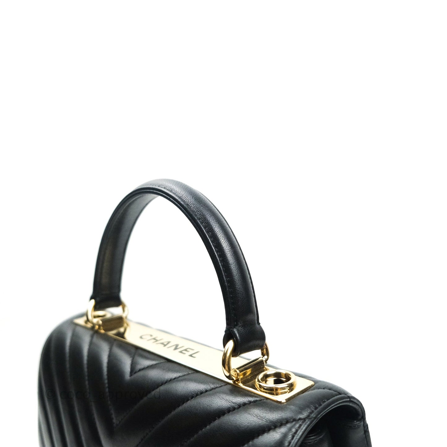Chanel Trendy CC Chevron Small Black Lambskin Gold Hardware