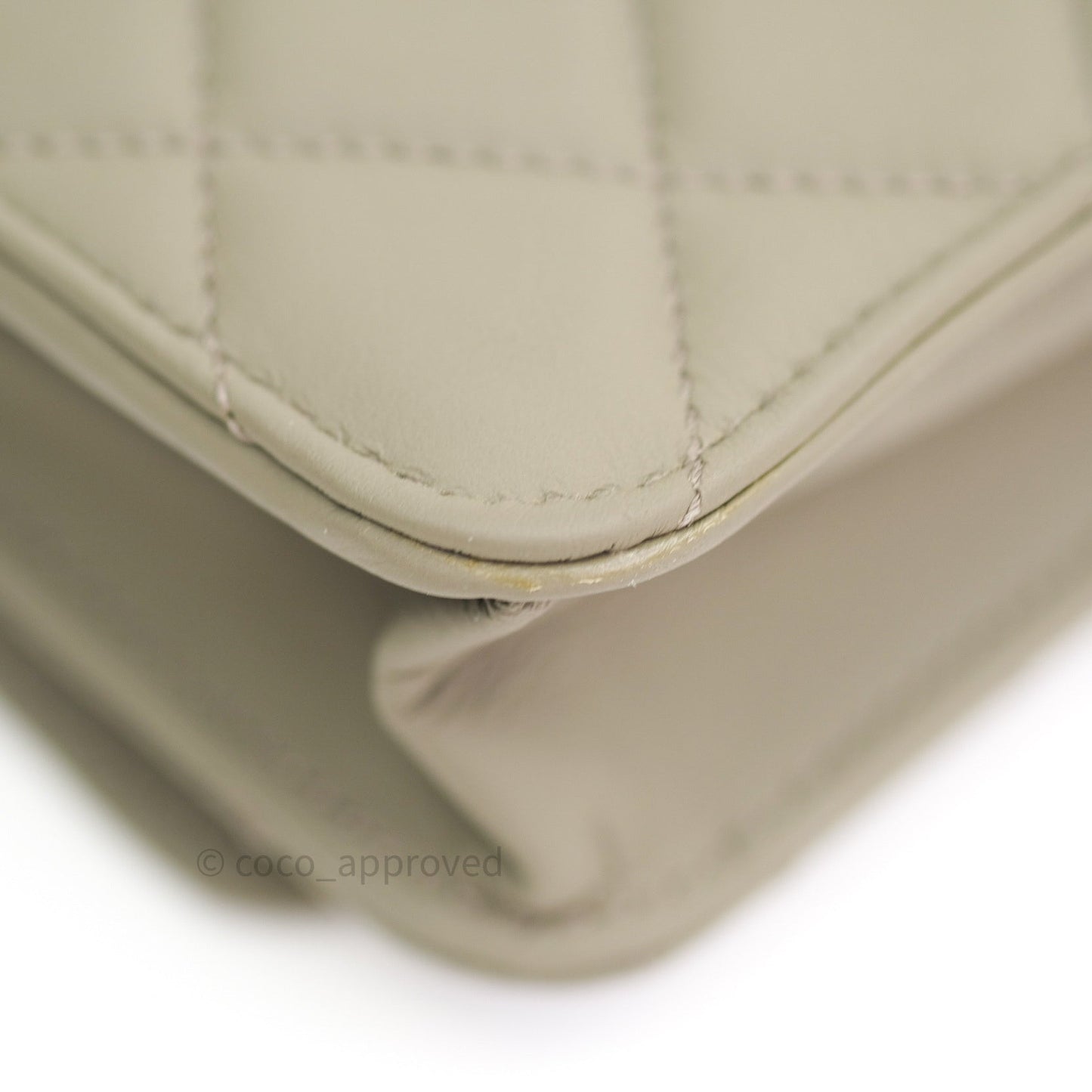 Chanel Quilted Wallet on Chain WOC Grey Calfskin Matte Grey Hardware