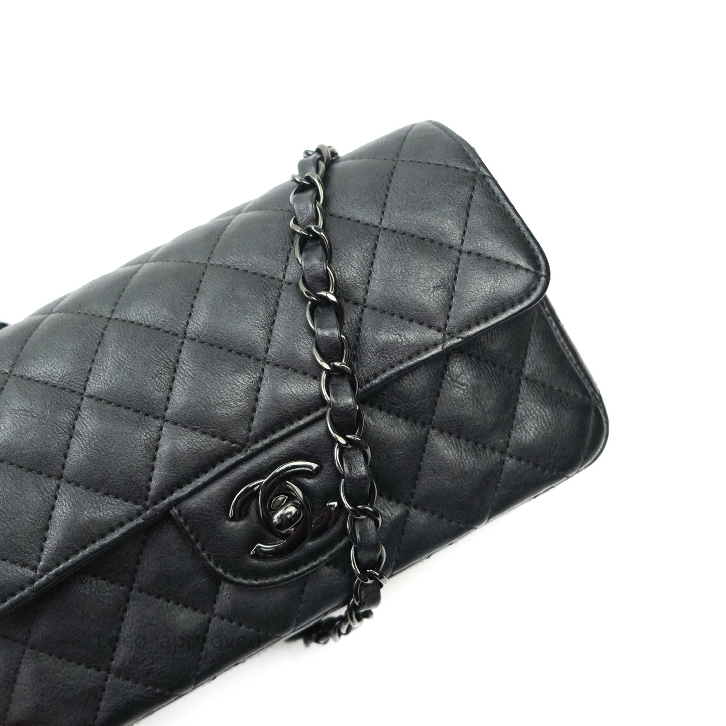 Chanel Quilted Mini Rectangular Flap So Black Crumpled Calfskin