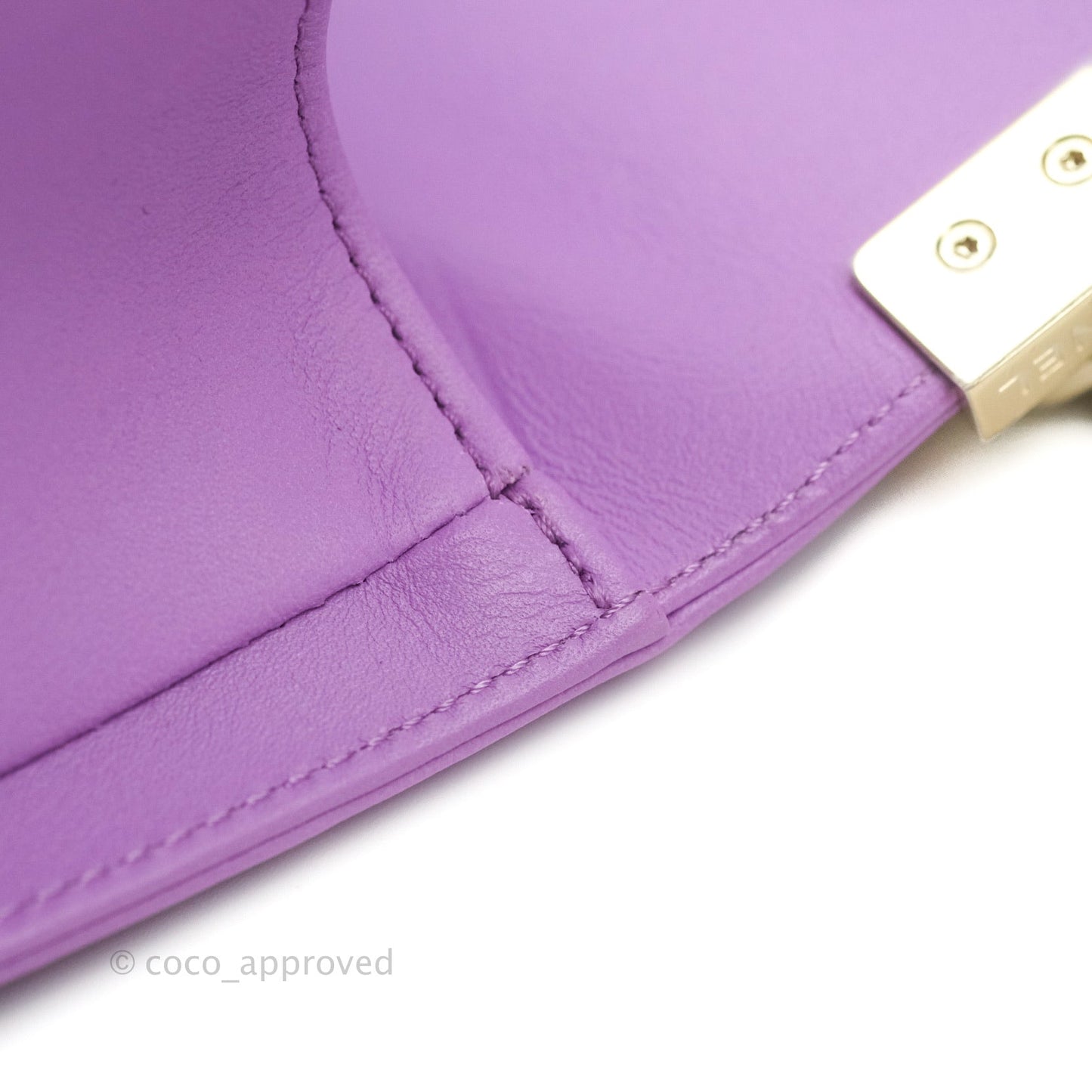 Chanel Boy Chevron Medium Purple Calfskin Gold Hardware
