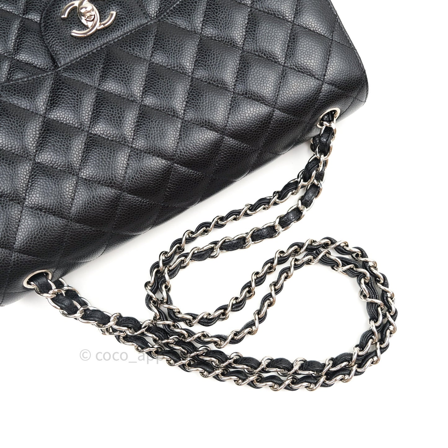 Chanel Jumbo Double Flap Black Caviar Silver Hardware⁣⁣