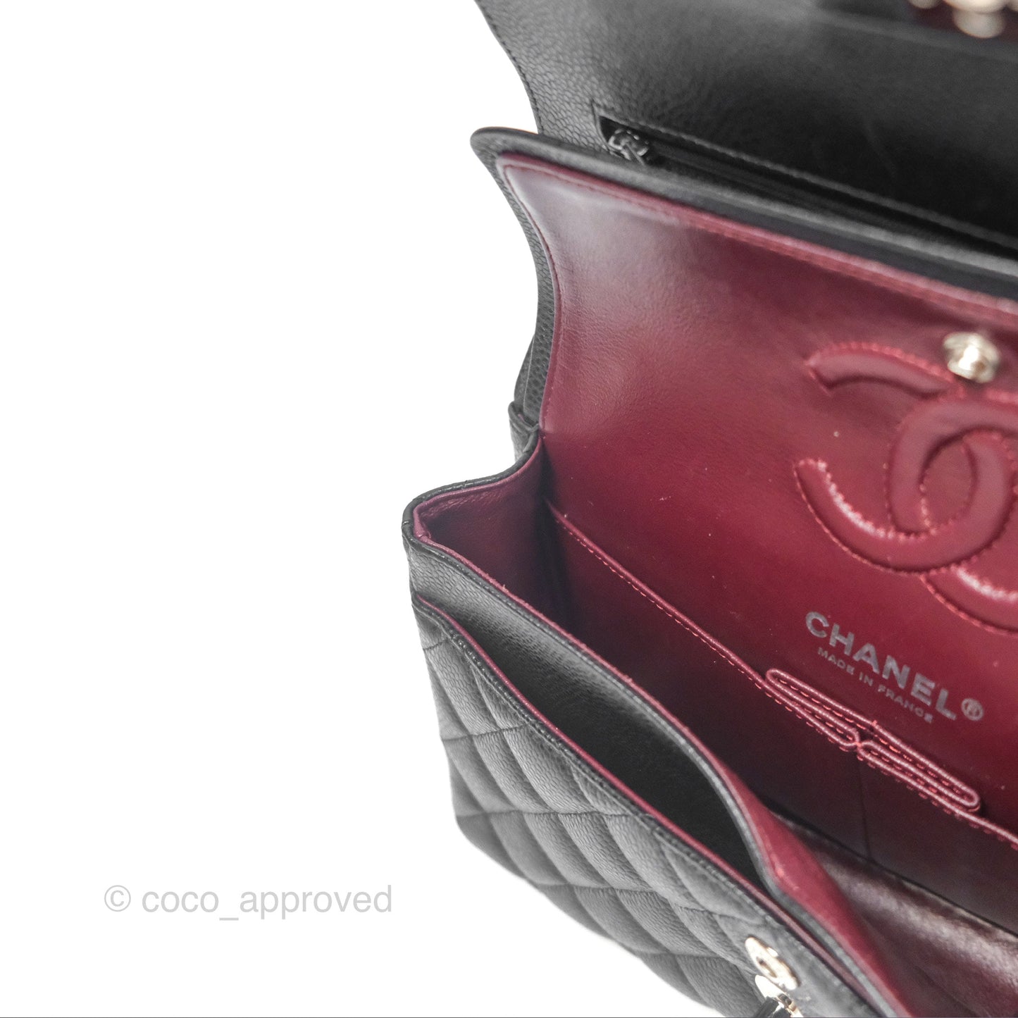 Chanel Small Classic Flap Quilted Black Caviar Silver Hardware