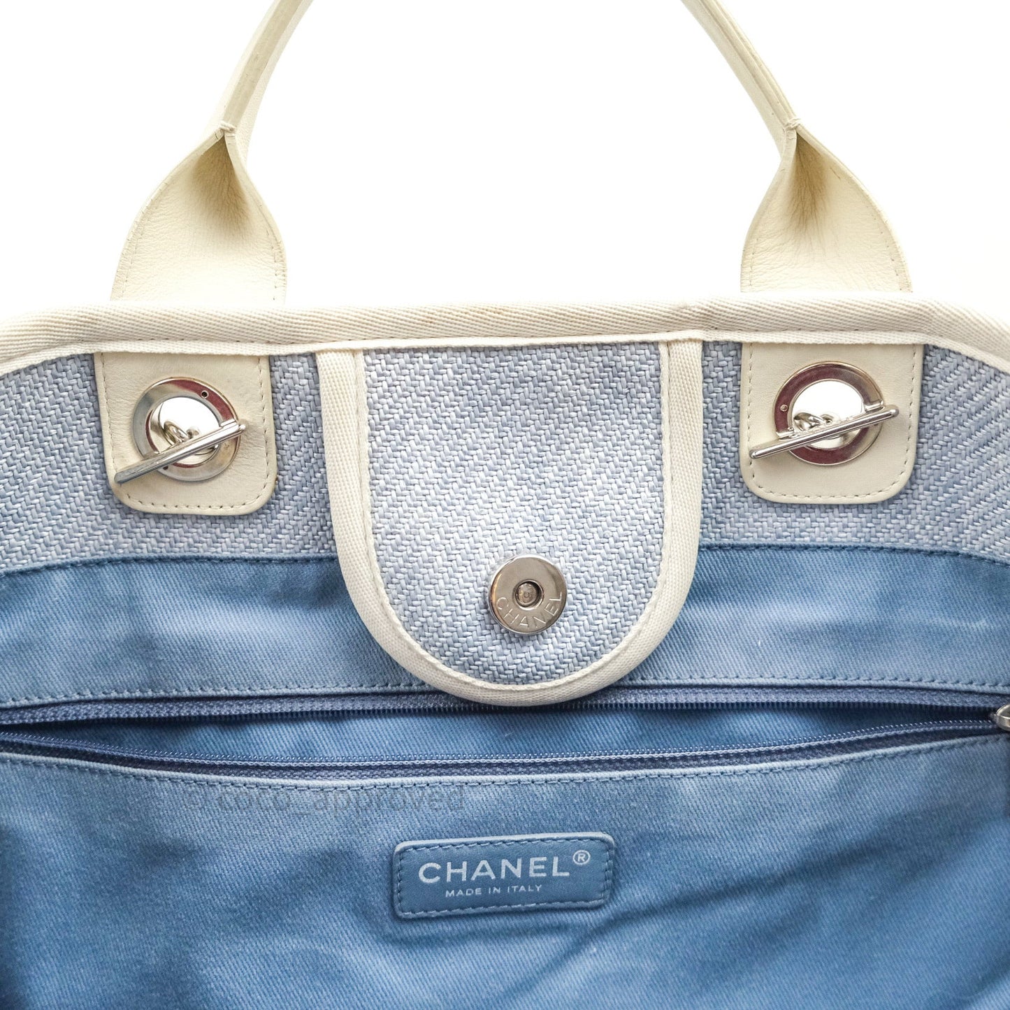Chanel Canvas Extra Large Deauville Tote Light Grey