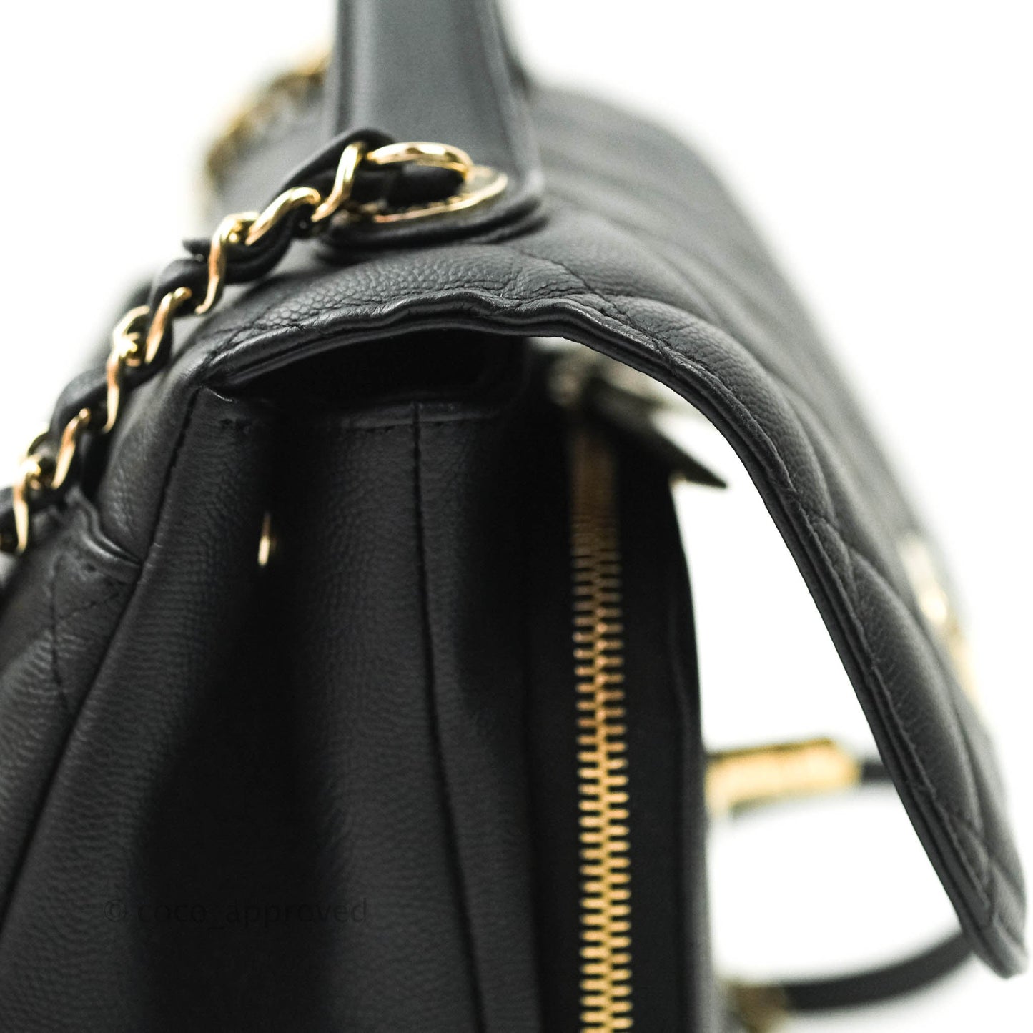 Chanel Quilted Medium Business Affinity Flap Black Caviar Light Gold Hardware
