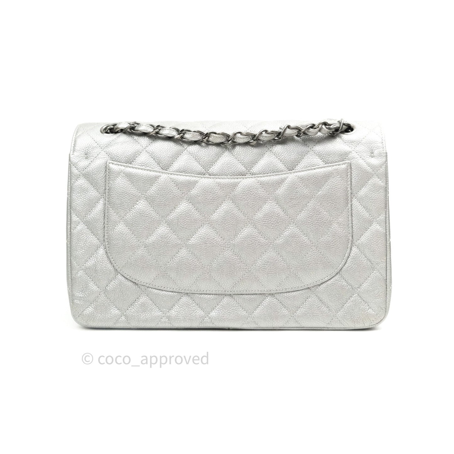 Chanel Jumbo Double Flap Silver Caviar Ruthenium Hardware⁣⁣