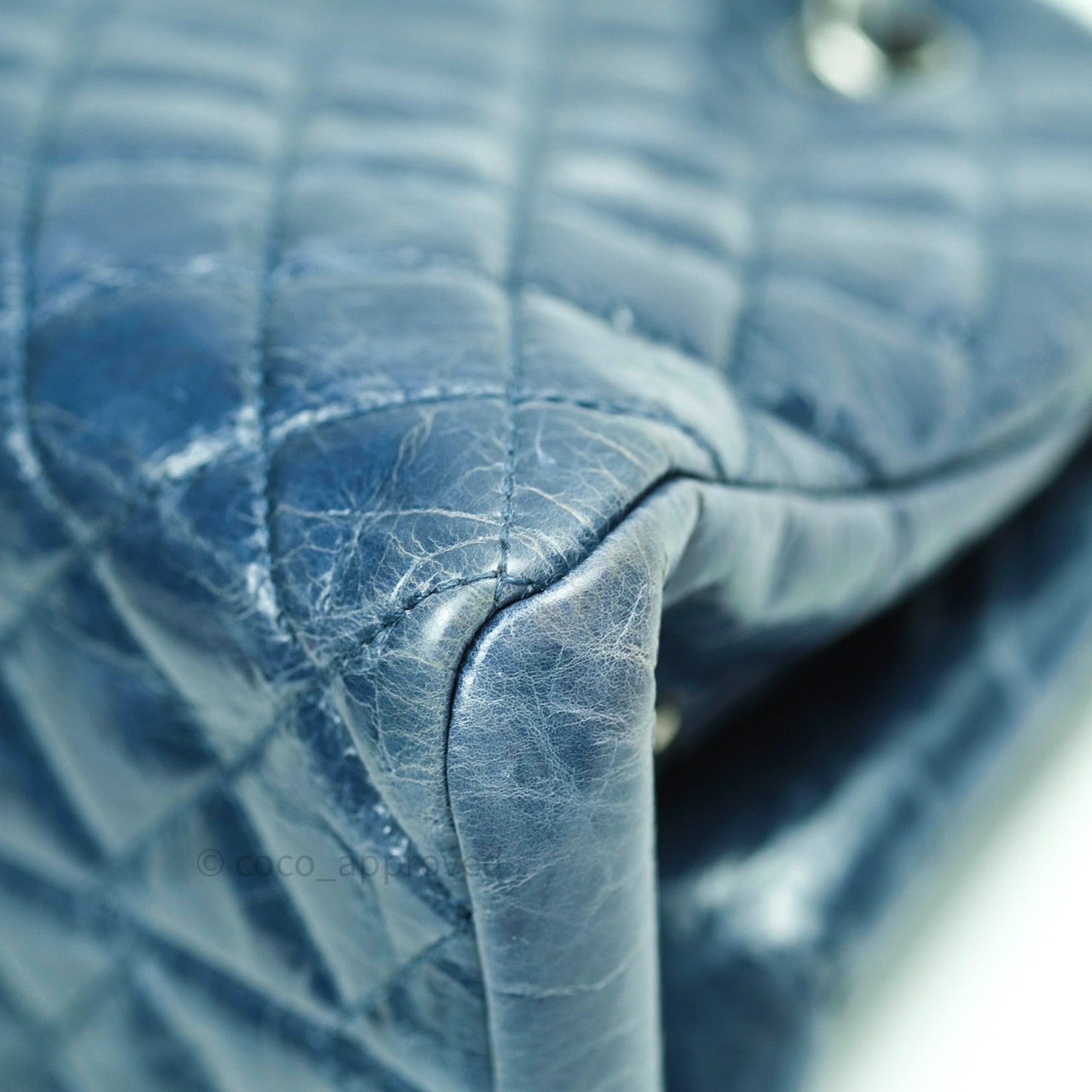 Chanel Mademoiselle Bowling Medium Crumpled Calfskin Leather Silver Hardware