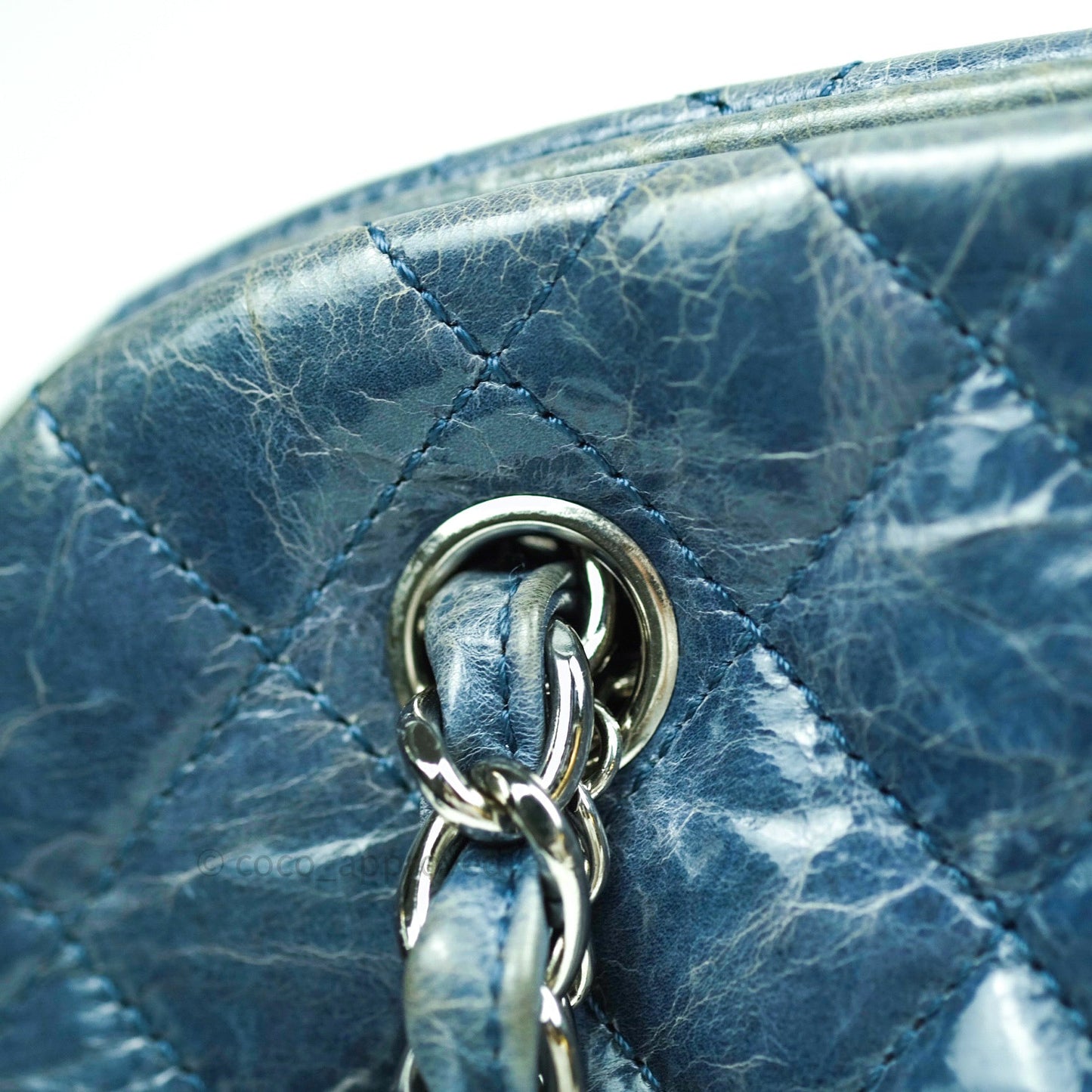 Chanel Mademoiselle Bowling Medium Crumpled Calfskin Leather Silver Hardware