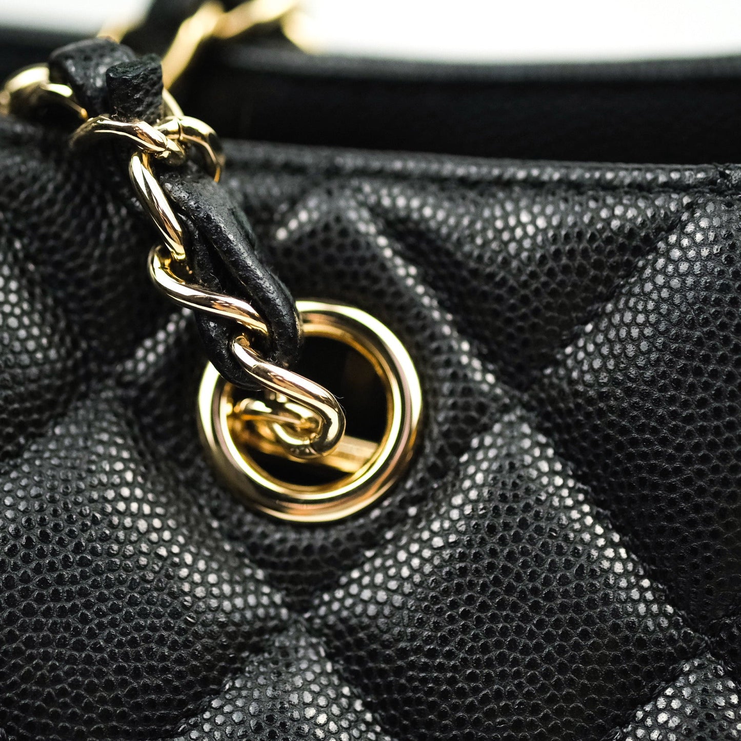 Chanel Quilted Timeless Tote Black Caviar Gold Hardware