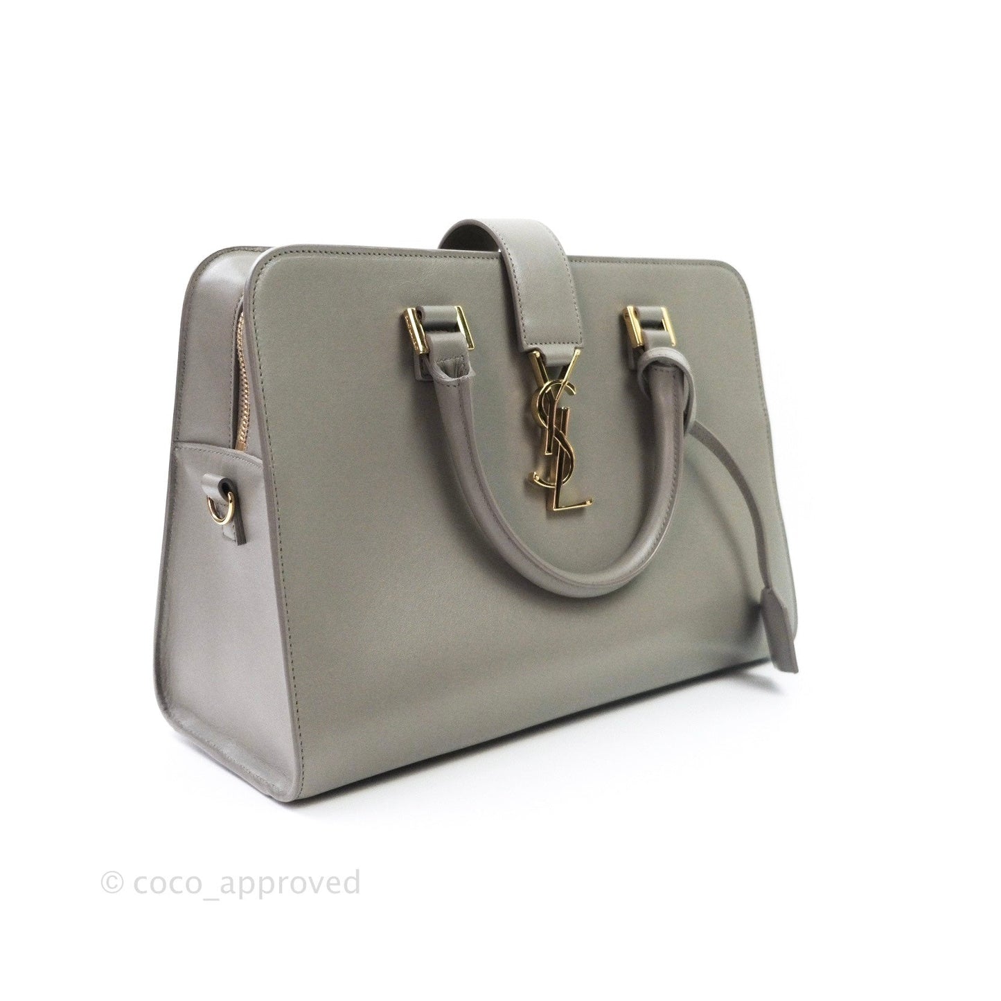 Saint Laurent Calfskin Monogram Cabas Fog