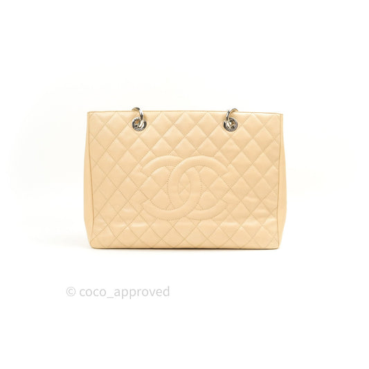 Chanel GST Beige Caviar Silver Hardware