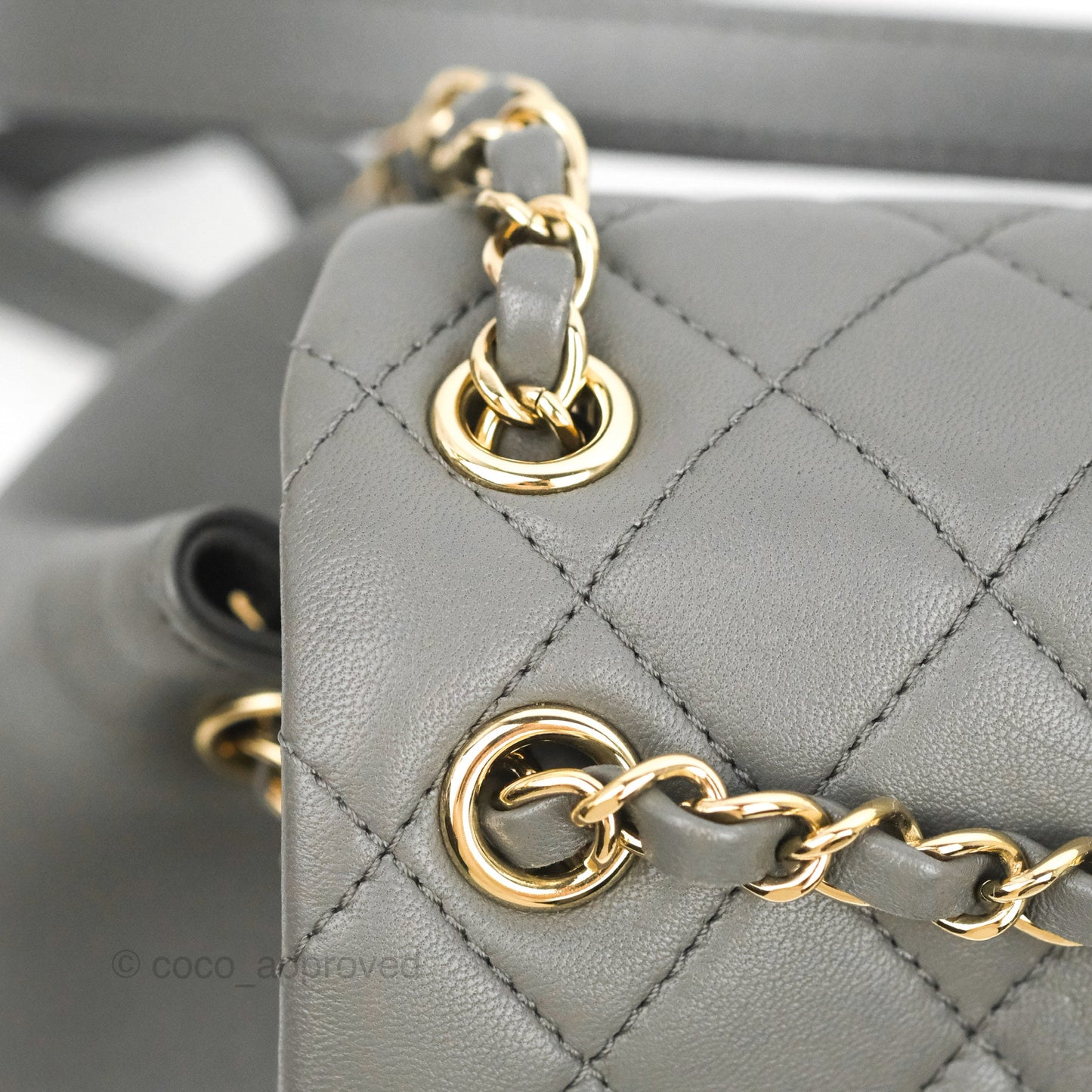 Chanel Quilted Small Duma Drawstring Backpack Grey Lambskin Gold Hardware 22A
