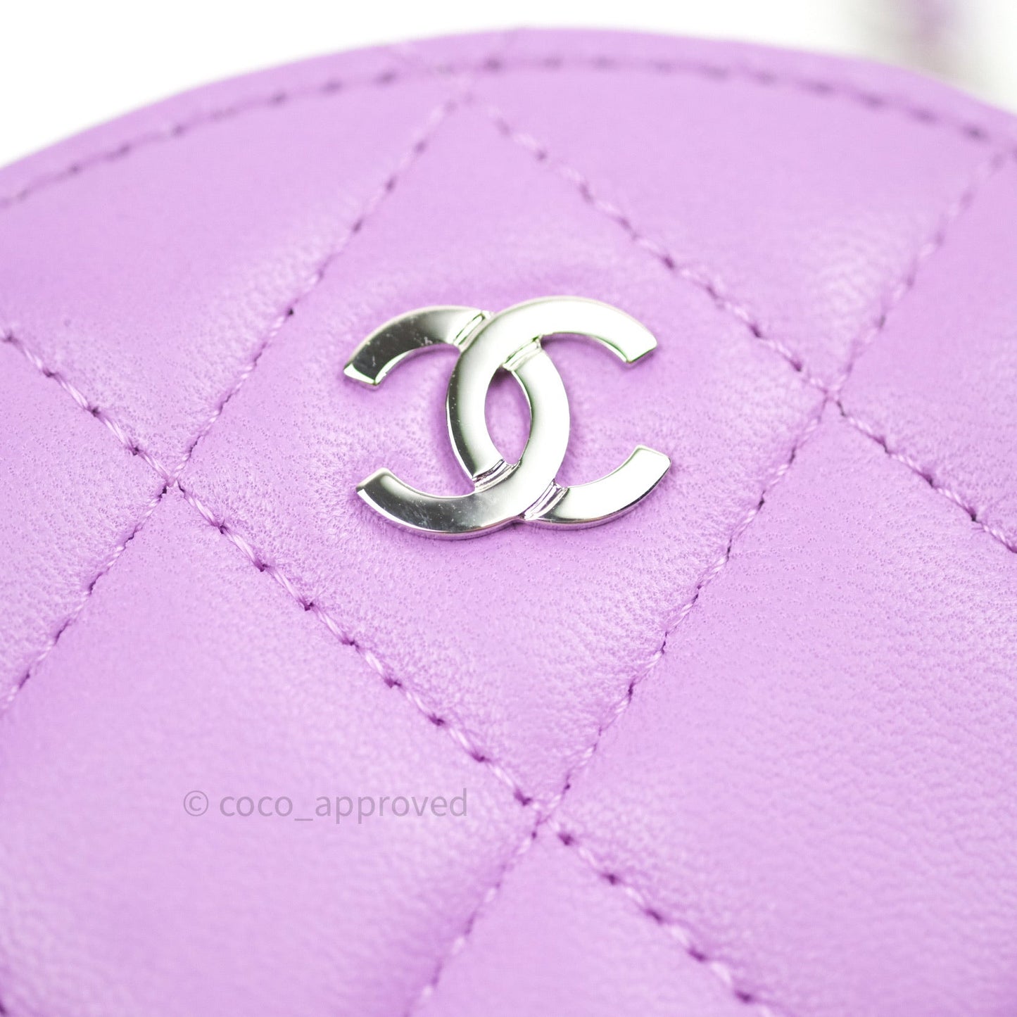 Chanel Round Circle Bag Purple Silver Hardware