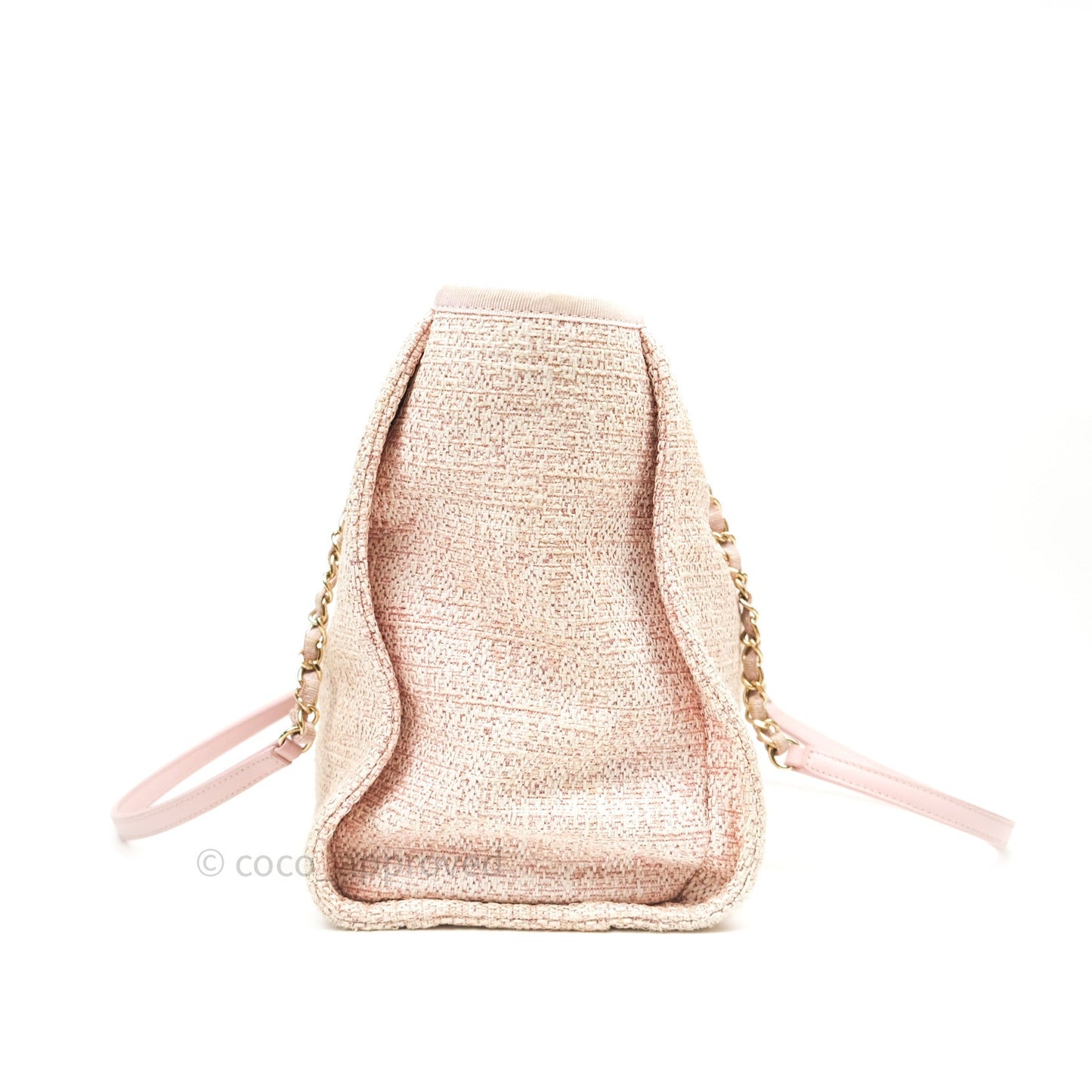 Chanel Canvas Deauville Medium Tote Pink Glittering 19C