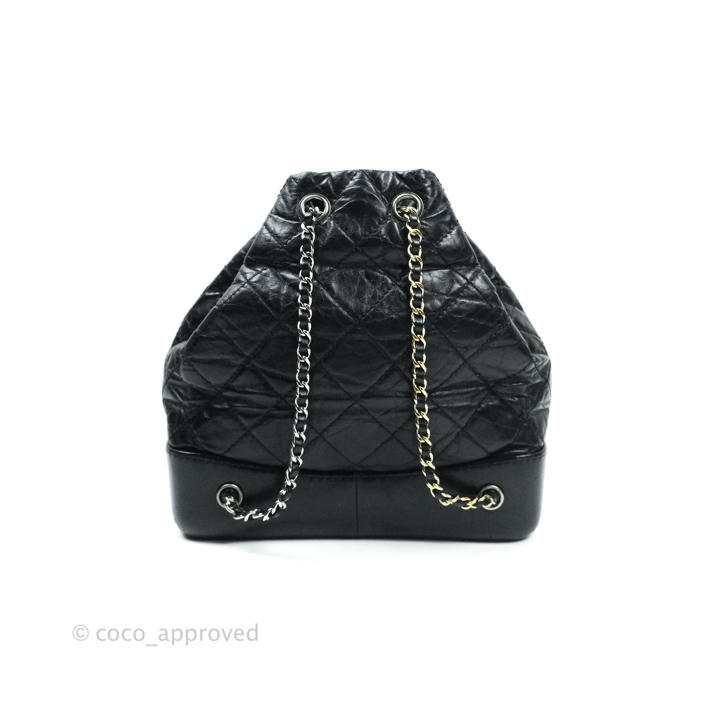 Chanel Gabrielle Backpack Black Aged Calfskin Small Black