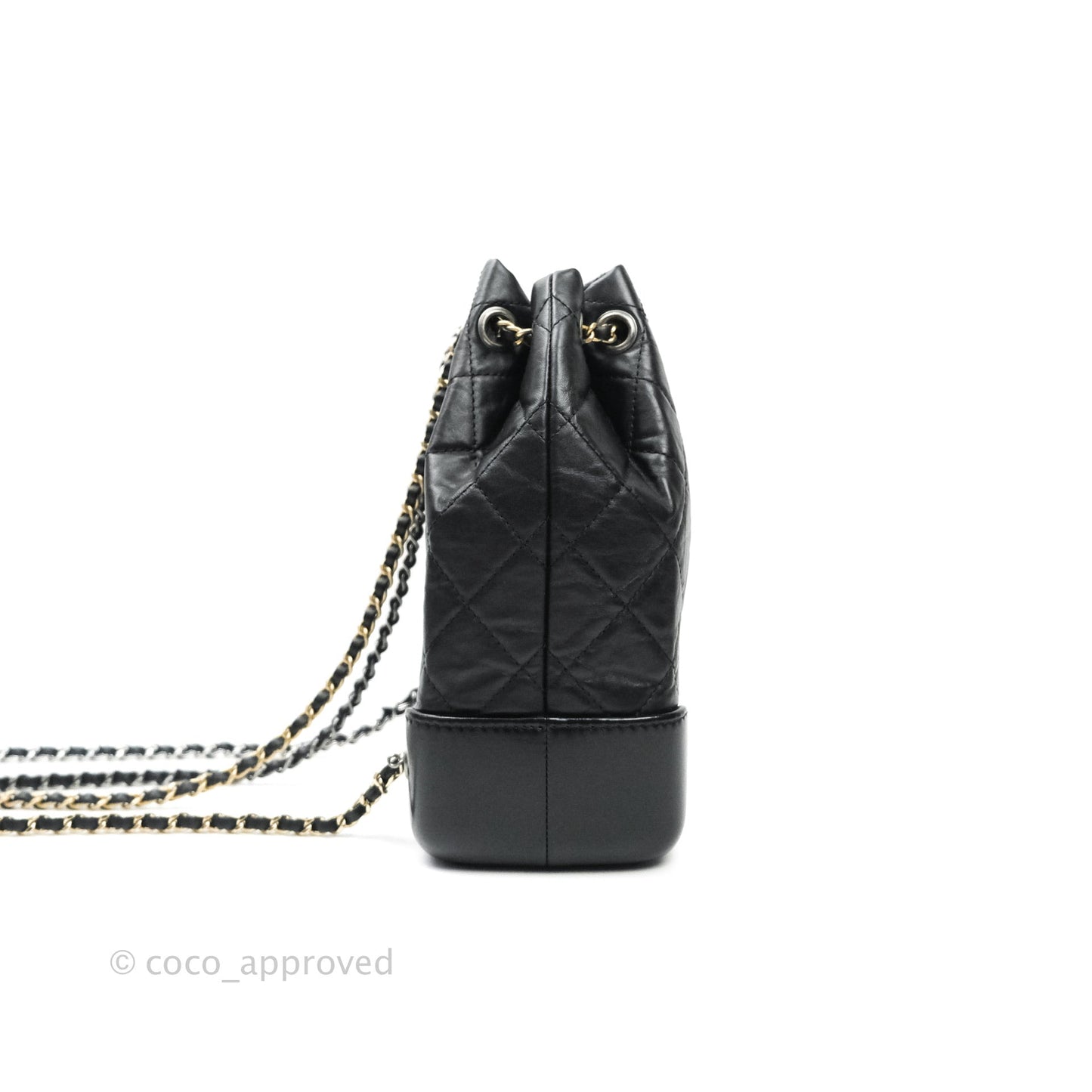 Chanel Gabrielle Backpack Black Aged Calfskin Small Black
