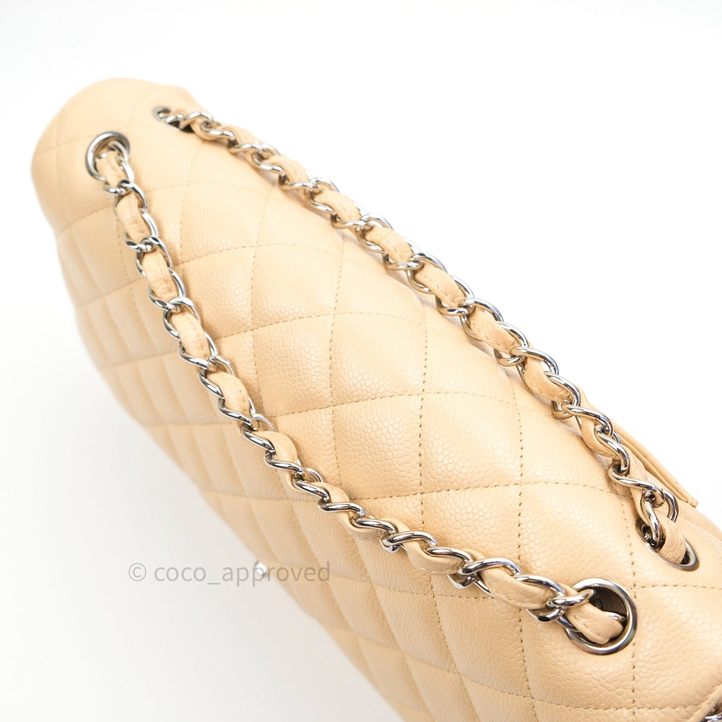 Chanel Jumbo Double Flap Beige Caviar Silver Hardware⁣⁣