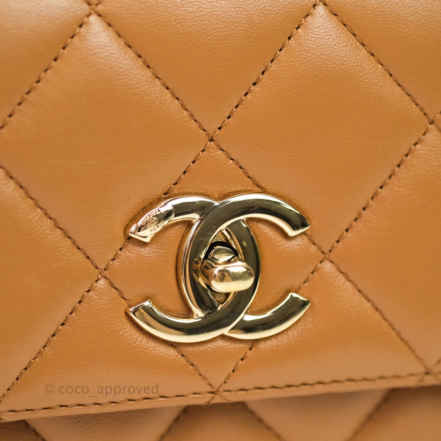 Chanel Trendy CC Small Dark Beige Lambskin Gold Hardware