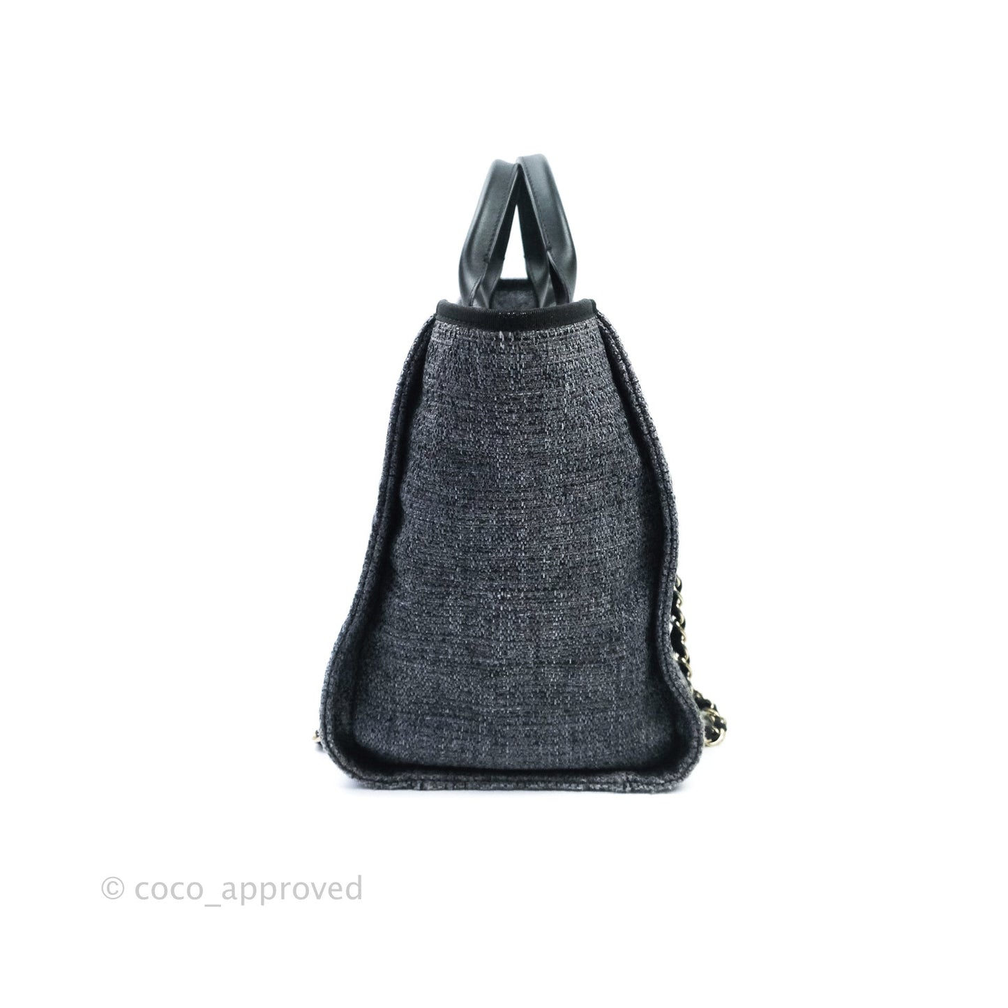 Chanel Large Deauville Charcoal Grey Canvas