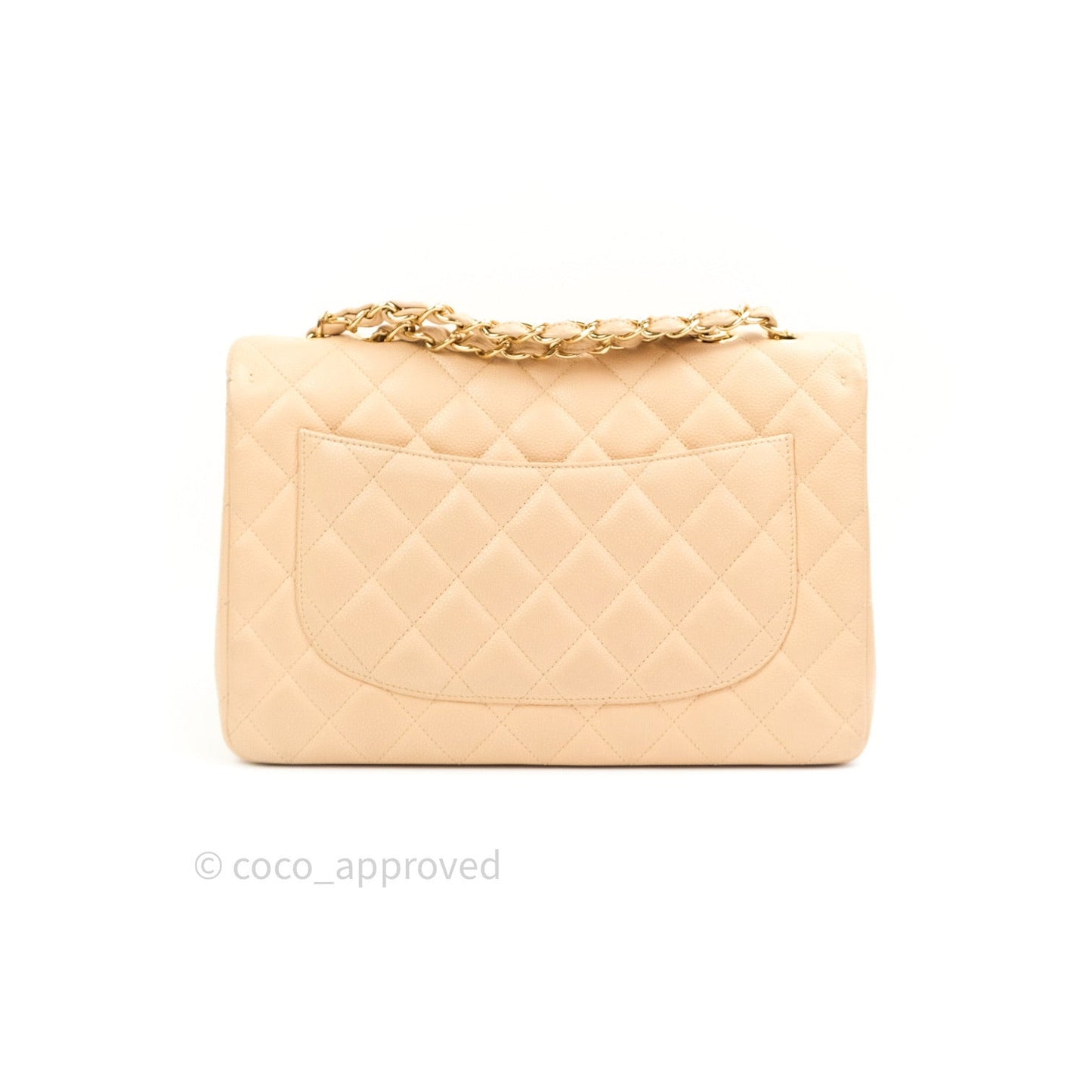 Chanel Classic Jumbo Single Flap Beige Caviar Gold Hardware⁣⁣