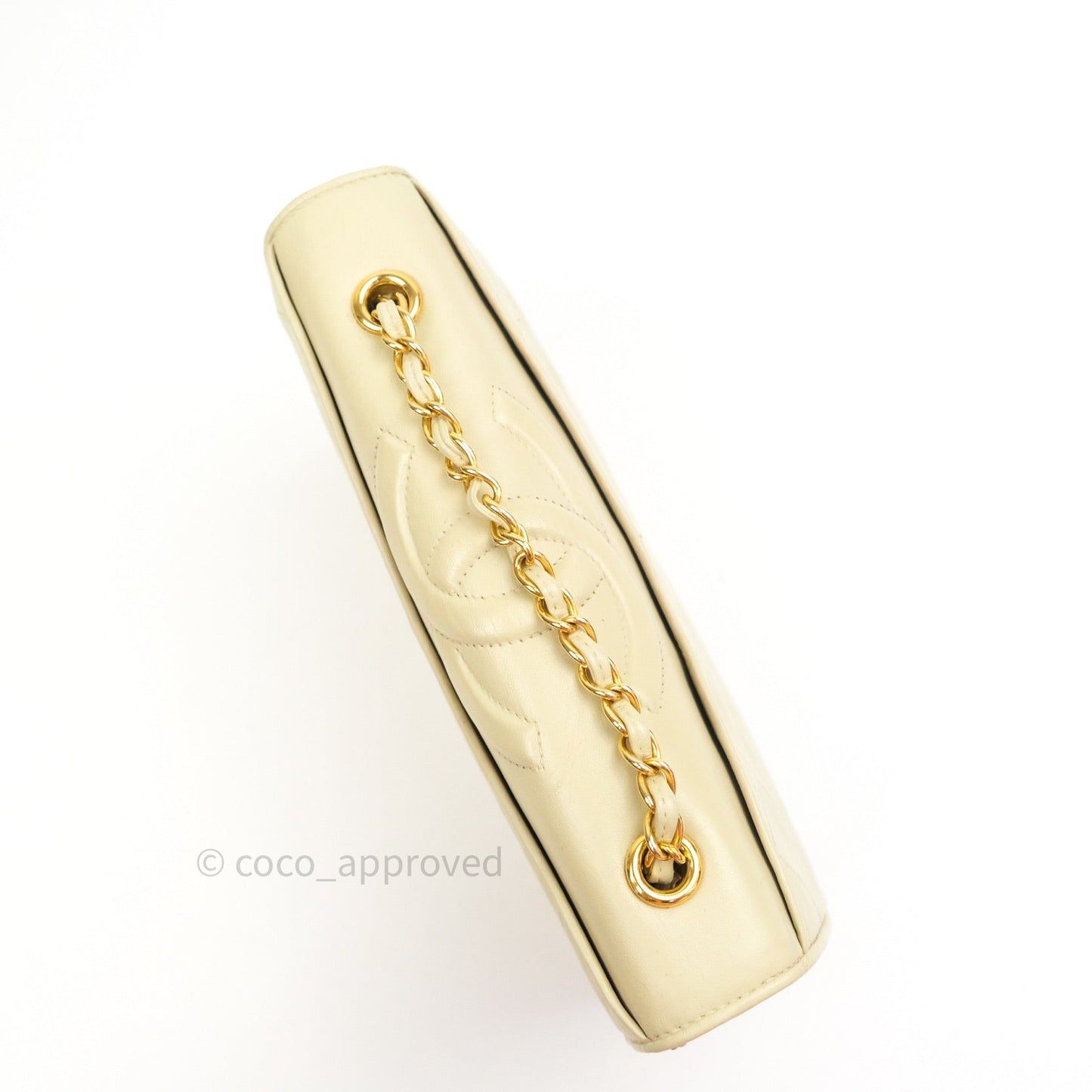Chanel Vintage Flap Small in Cream Lambskin 24K Gold Hardware