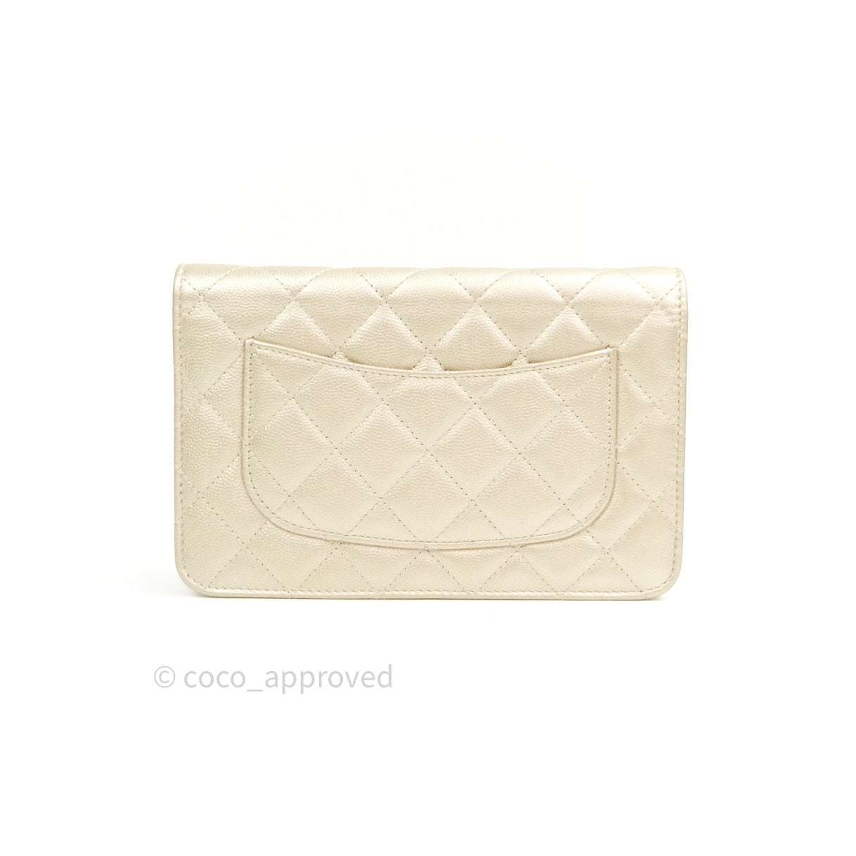 Chanel Quilted Wallet on Chain WOC Light Gold Caviar Gold Hardware