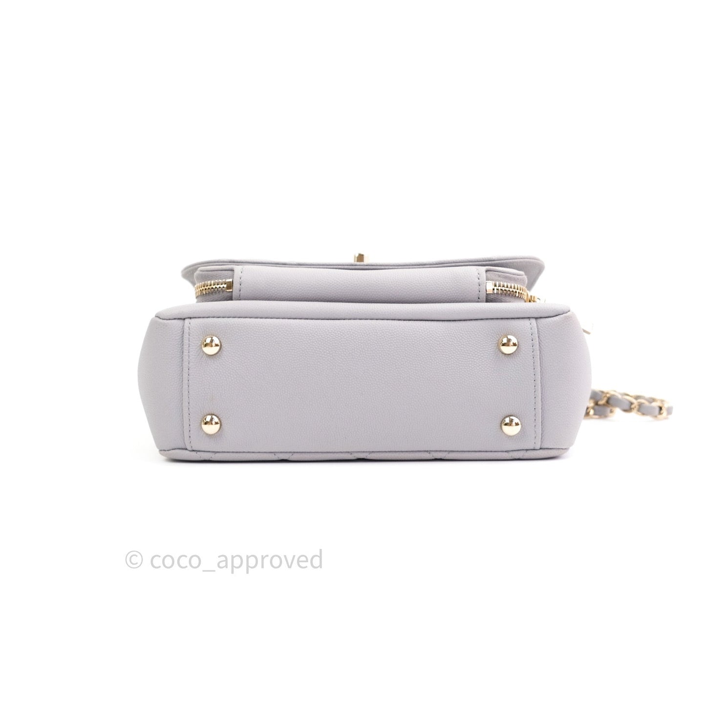 Chanel Quilted Medium Business Affinity Flap Grey Caviar Light Gold Hardware