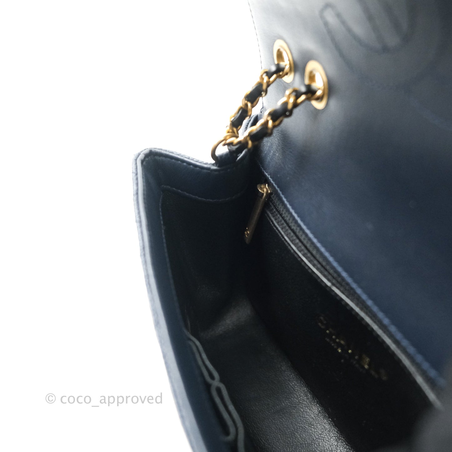 Chanel Quilted Small CC Filigree Flap Navy Caviar