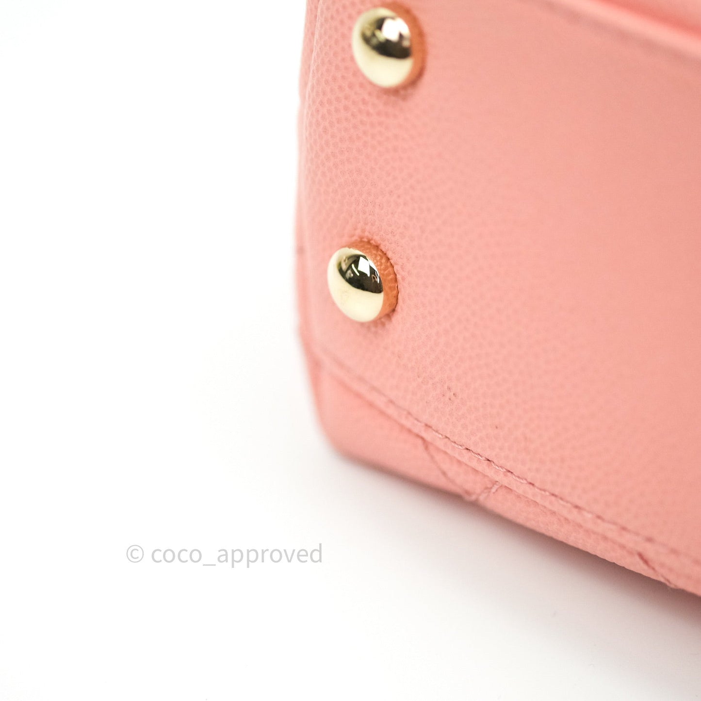 Chanel Mini Coco Handle Pink Caviar Quilted Gold Hardware