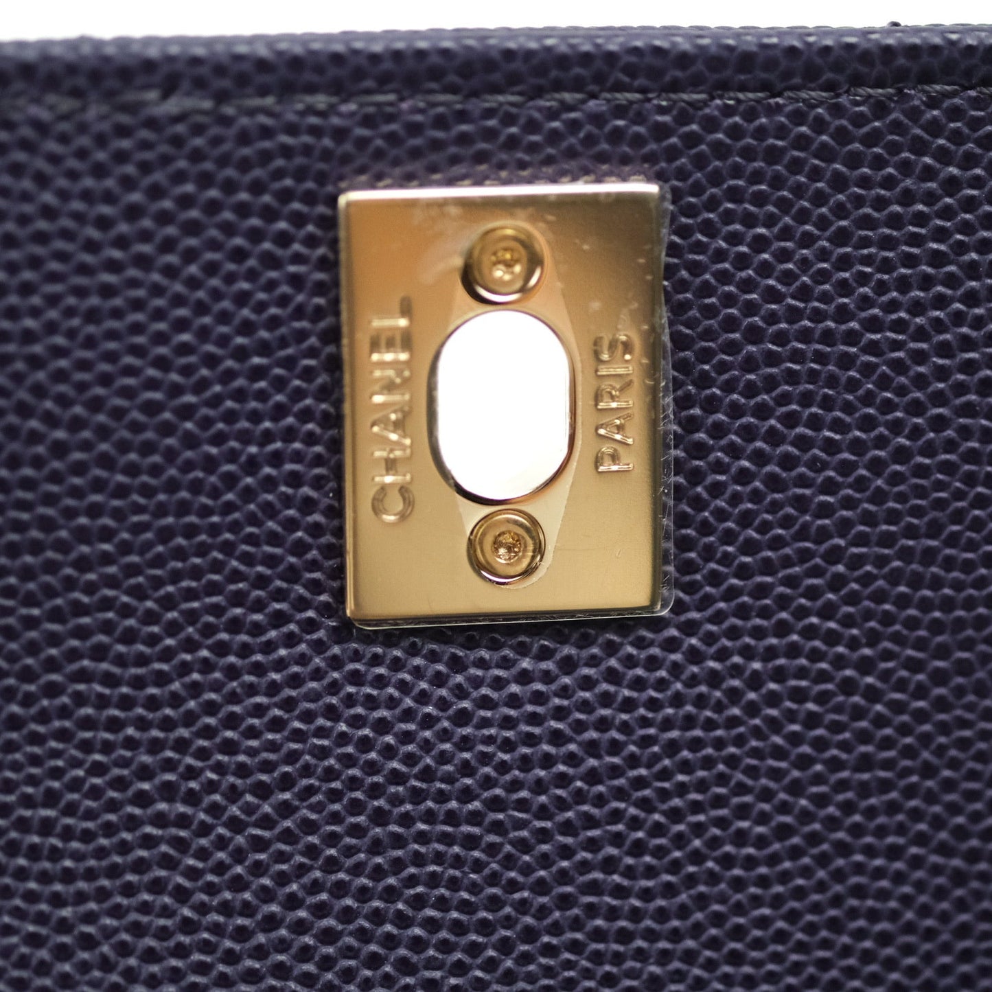 Chanel Mini Coco Handle Chevron Purple Caviar Quilted Gold Hardware