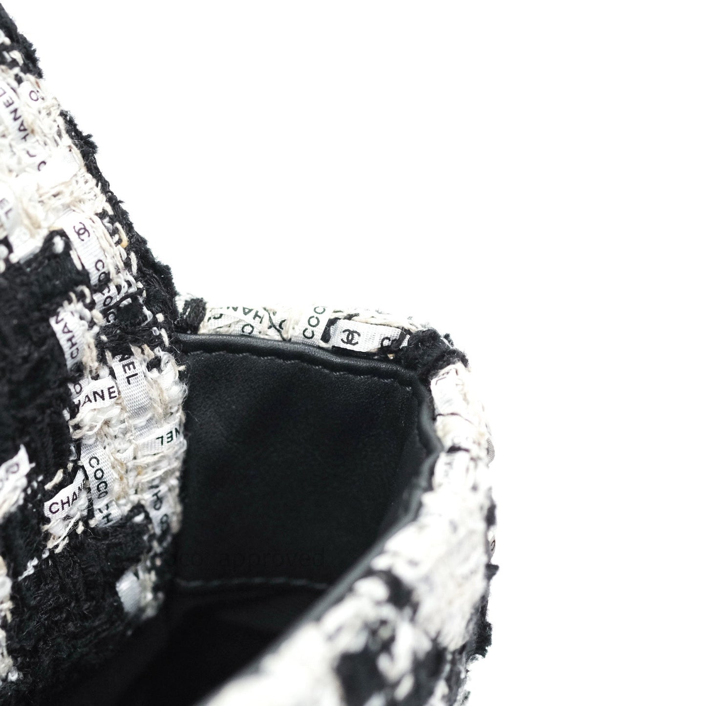 Chanel 19 Medium Tweed White Ribbon Mixed Hardware