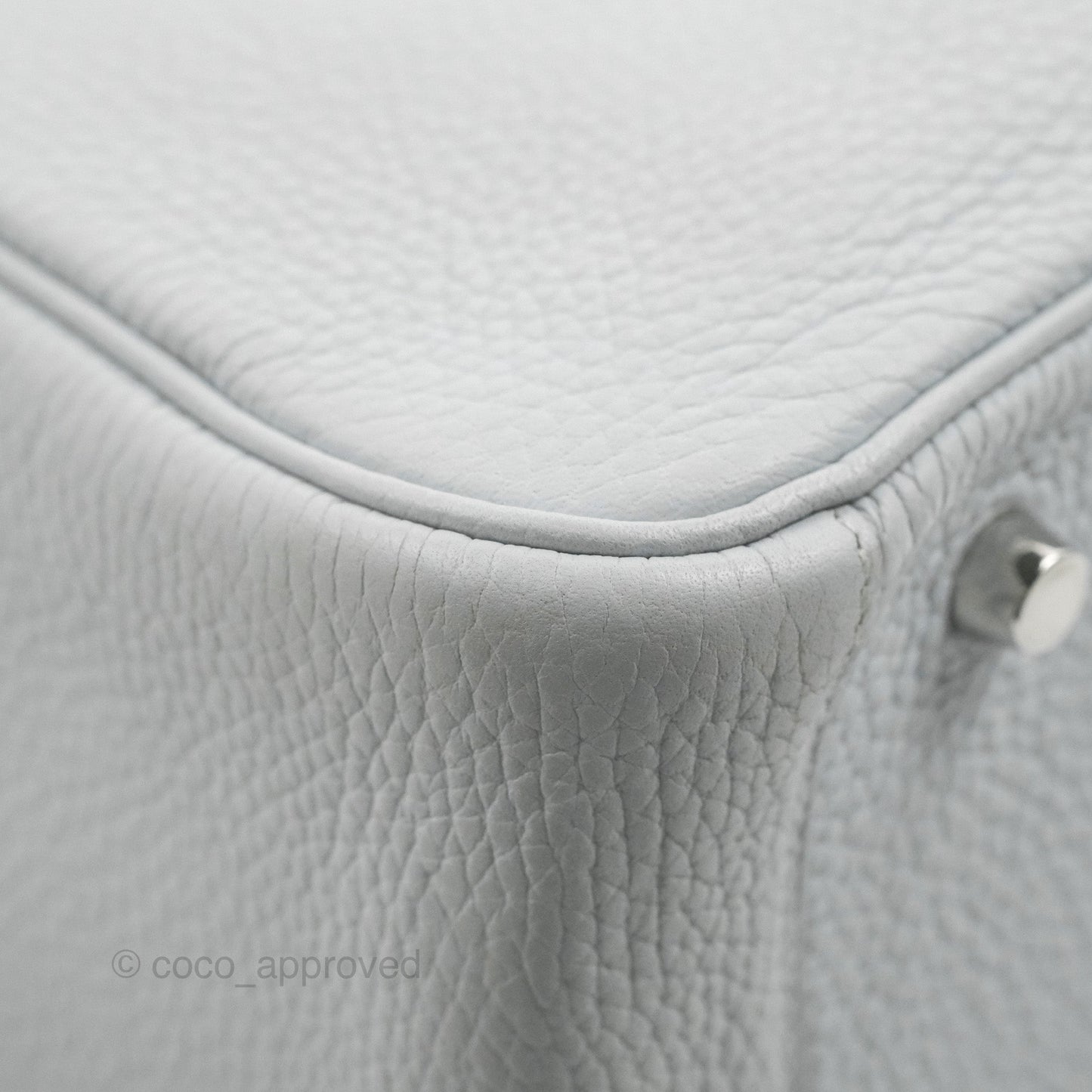 Hermès Lindy 30 Bleu Pale Clemence Palladium Hardware