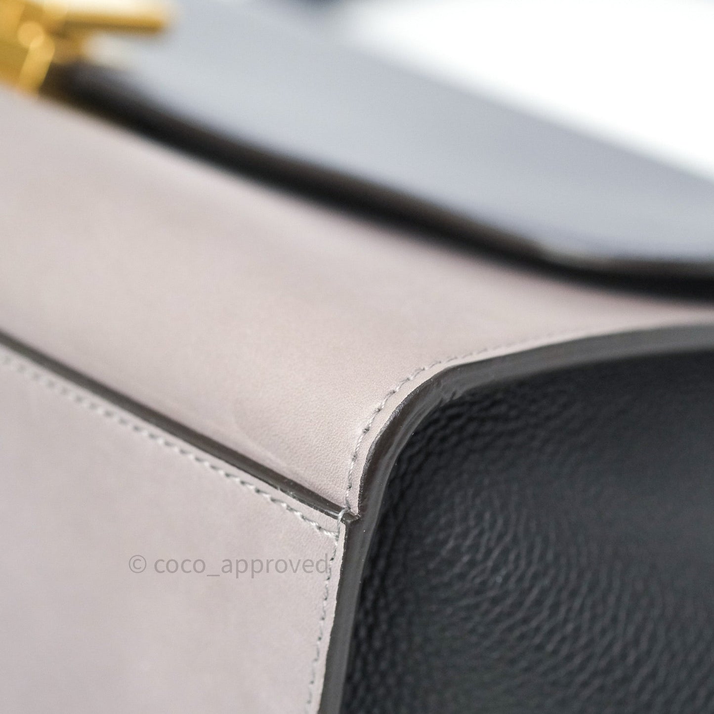 Celine Sleek Calfskin Small Tri-Color Trapeze Dark Blue