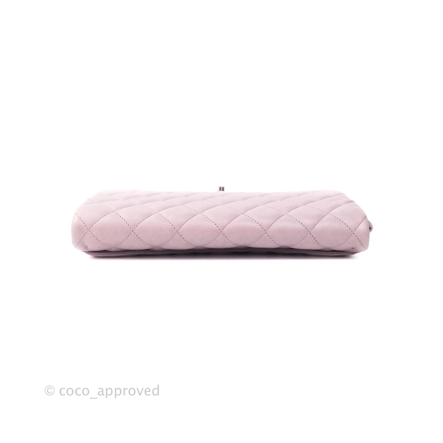 Chanel Quilted Clutch with Chain Lilac Pink Lambskin Silver Hardware