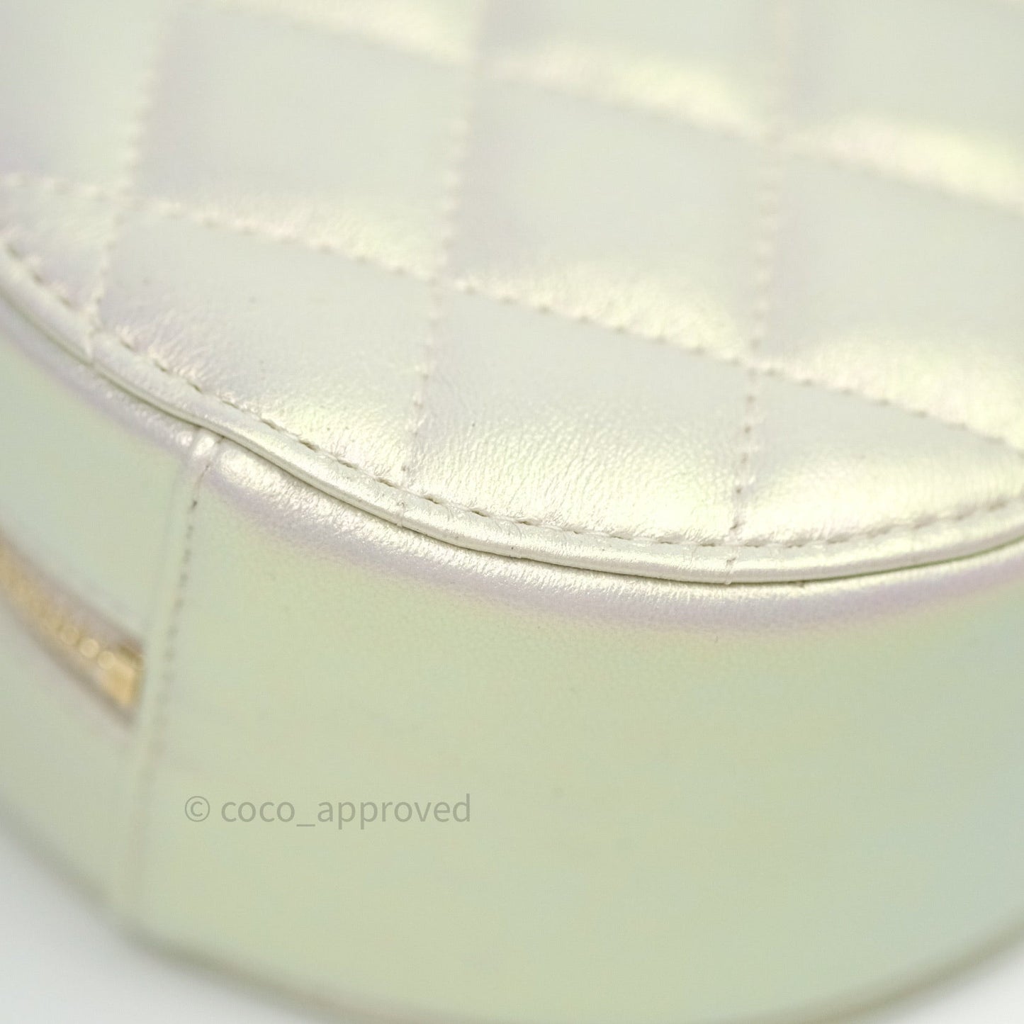 Chanel Round Circle Bag Iridescent Ivory Gold Hardware