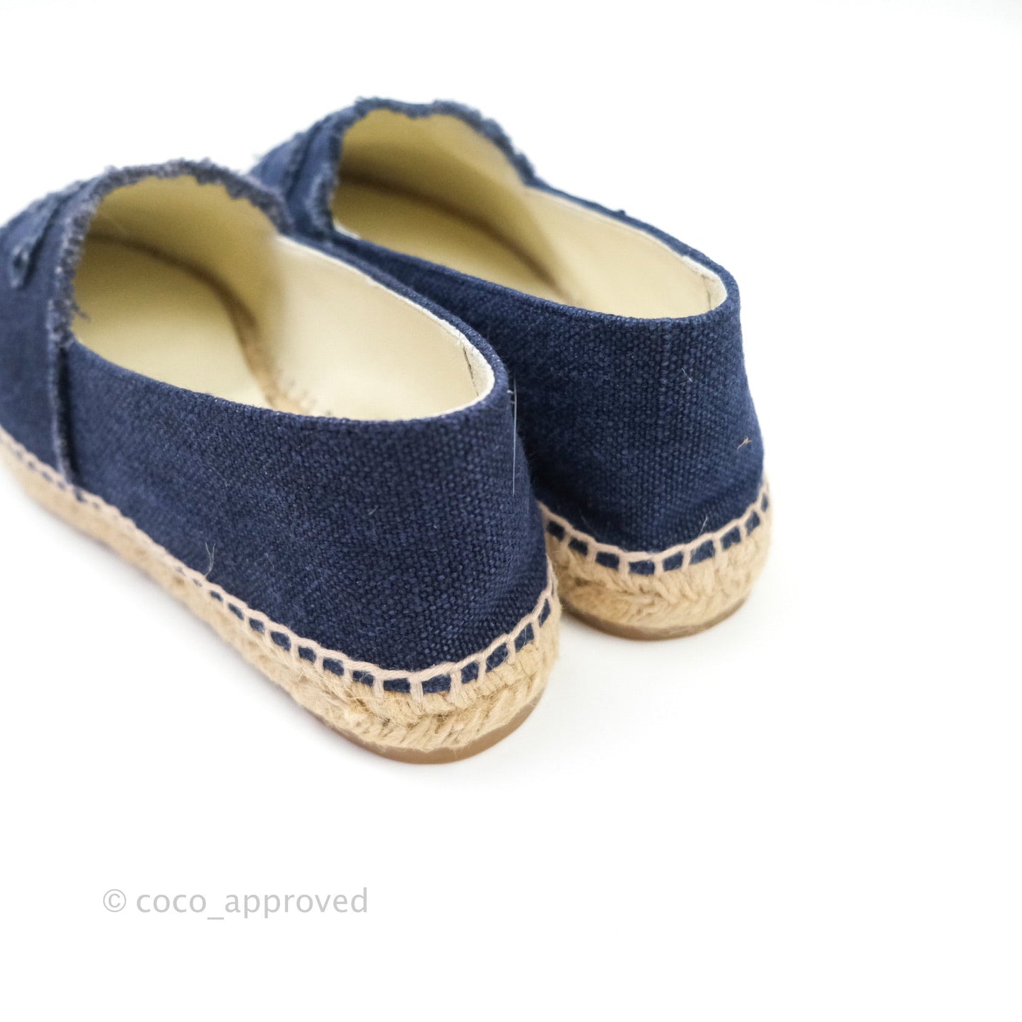 Chanel Espadrille Navy Black Tweed Size 39