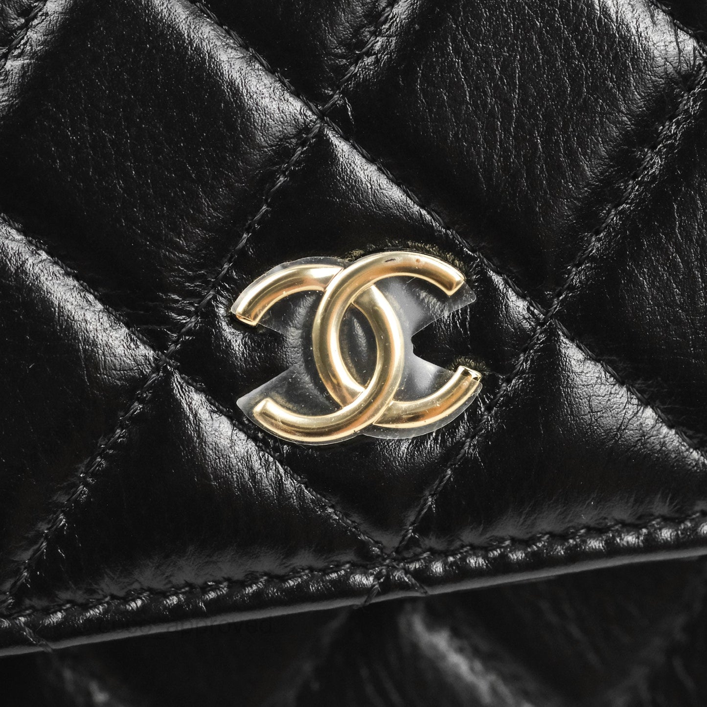 Chanel Quilted Large Pearl Mini Wallet On Chain WOC Black Calfskin