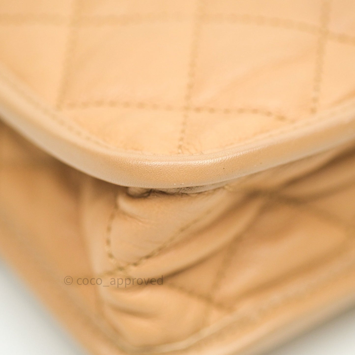 Chanel French Riviera Medium Flap Dark Beige Grained Calfskin Ruthenium Hardware