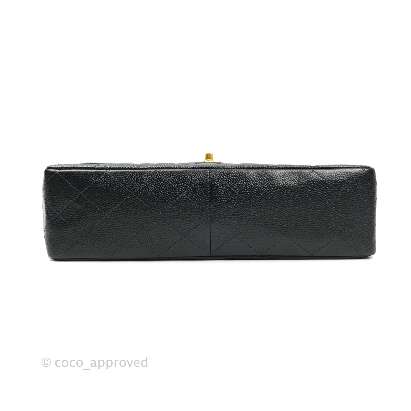 Chanel Classic Vintage Jumbo Single Flap Black Caviar 24K Gold Hardware
