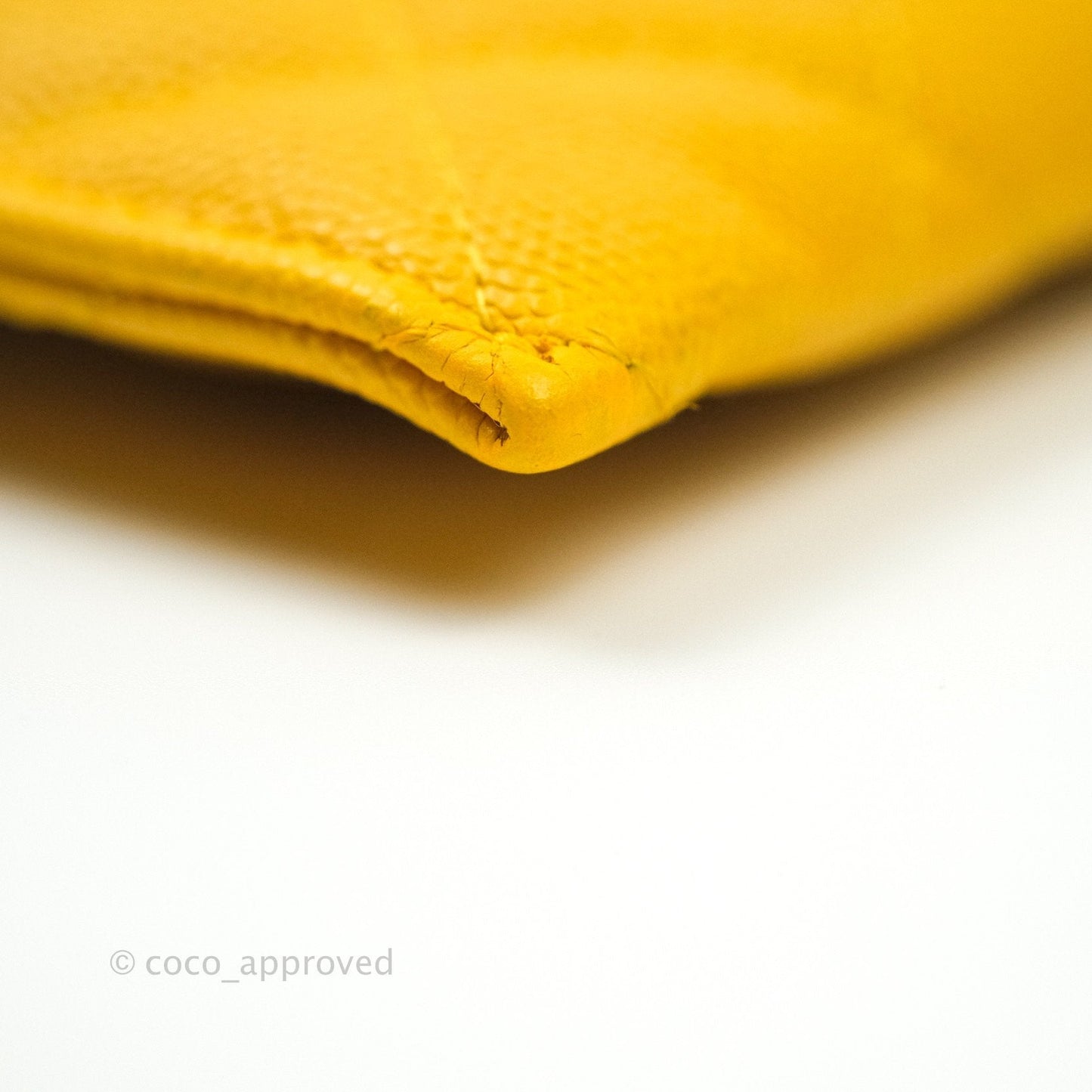 Chanel O Case Phone Case Pouch Card Holder Yellow Caviar Gold Hardware