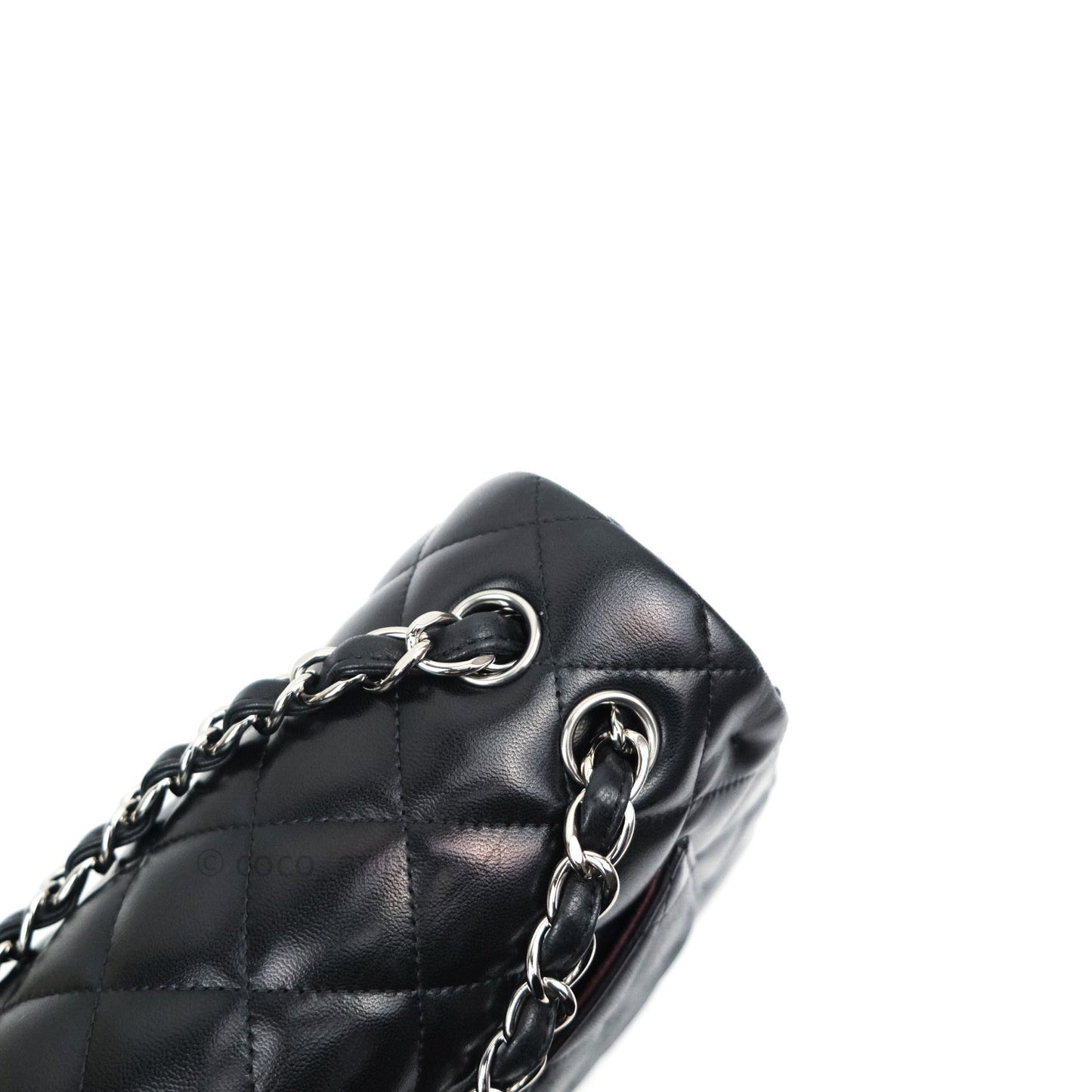 Chanel Classic Jumbo Double Flap Black Lambskin Silver Hardware⁣⁣