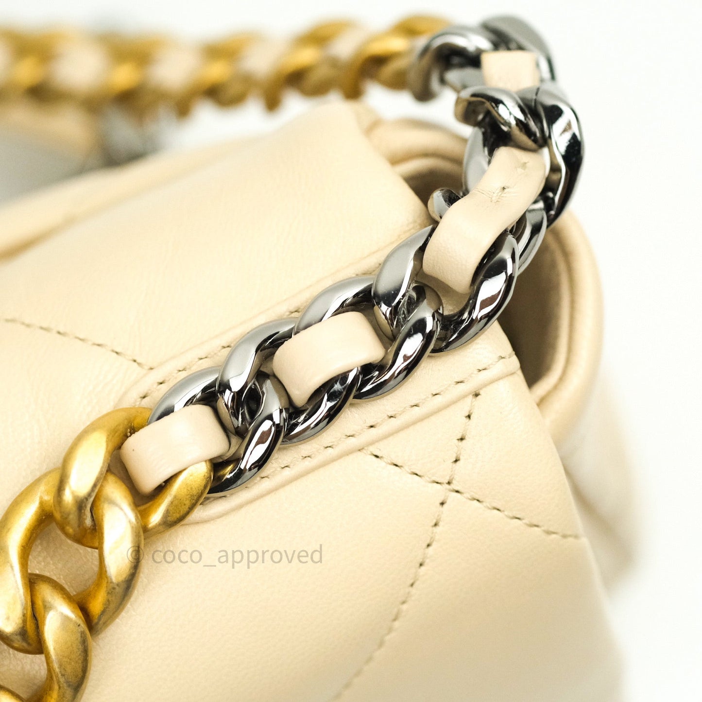 Chanel 19 Small Beige Goatskin Mixed Hardware 20A
