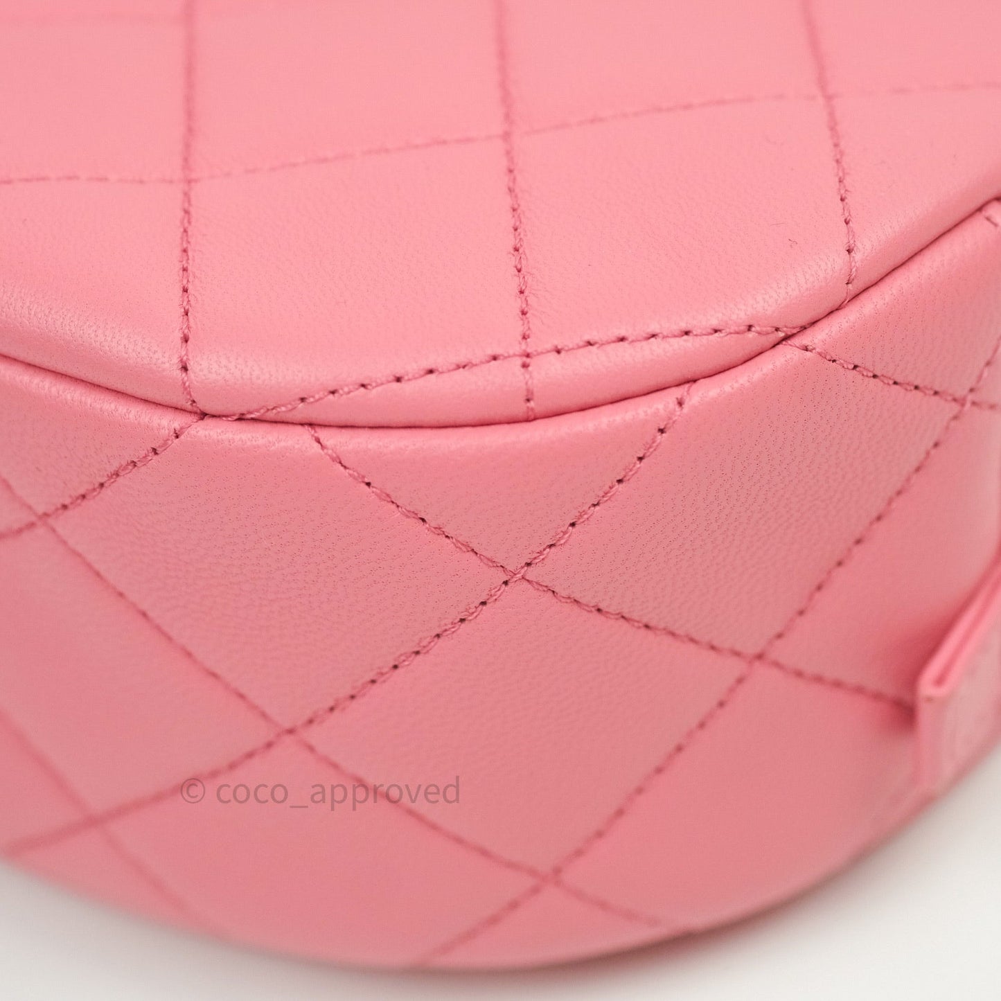 Chane Quilted Camera Pink Lambskin Gold Hardware