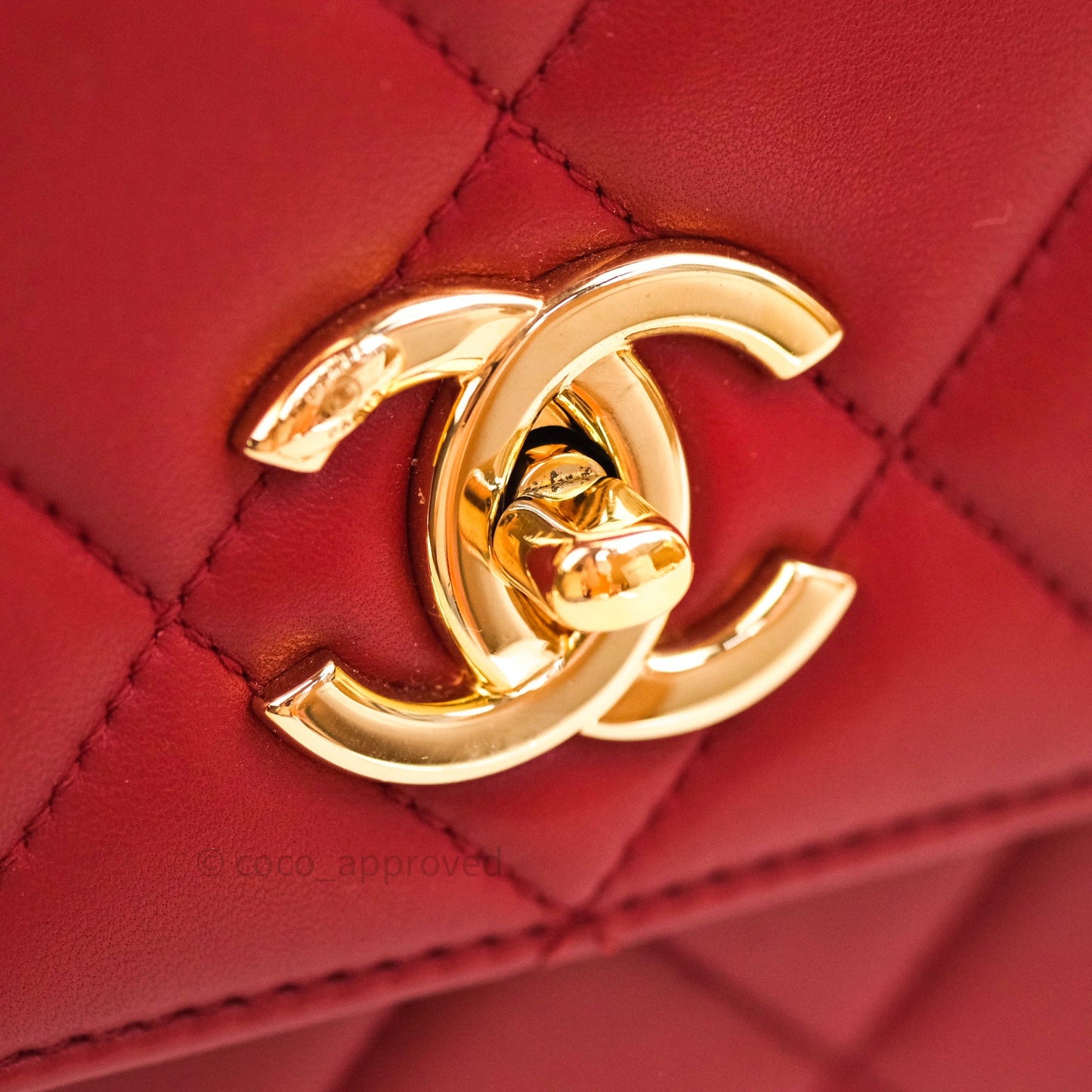 Chanel Quilted Small Trendy CC Flap Bag Red Lambskin Gold Hardware