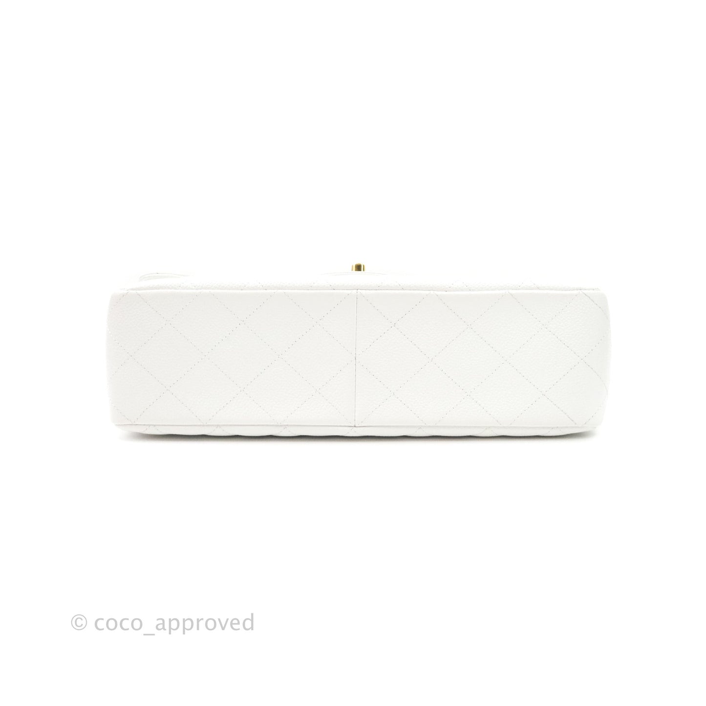 Chanel Jumbo Single Flap White Caviar Gold Hardware⁣⁣